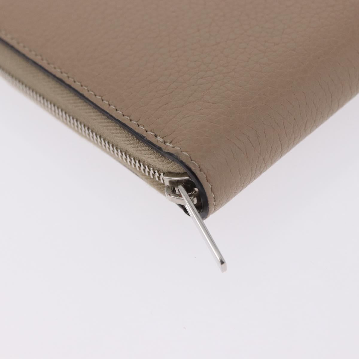 CELINE Long Wallet Leather Beige Silver Auth 180966A - Jerrillo image 7