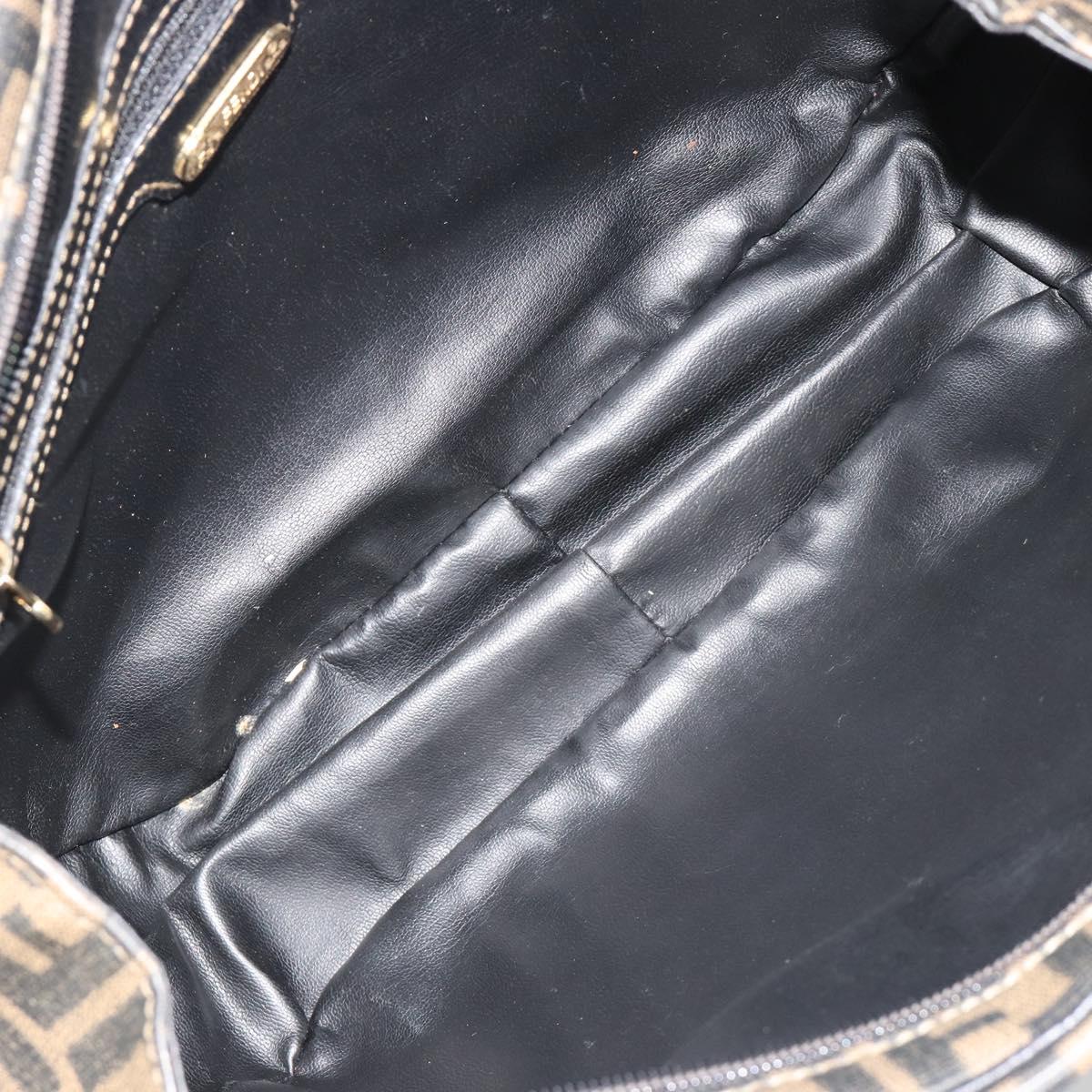 FENDI Zucca Canvas Hand Bag Black Brown Auth 182969V - Jerrillo image 10