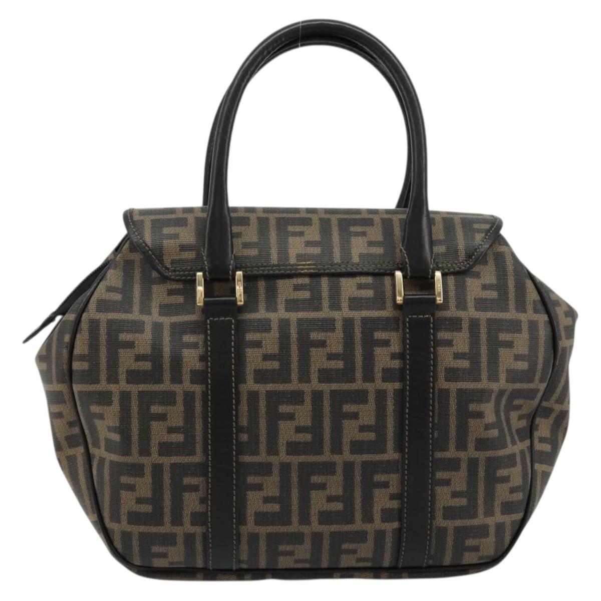 FENDI Zucca Canvas Hand Bag Black Brown Auth 182969V - Jerrillo image 2