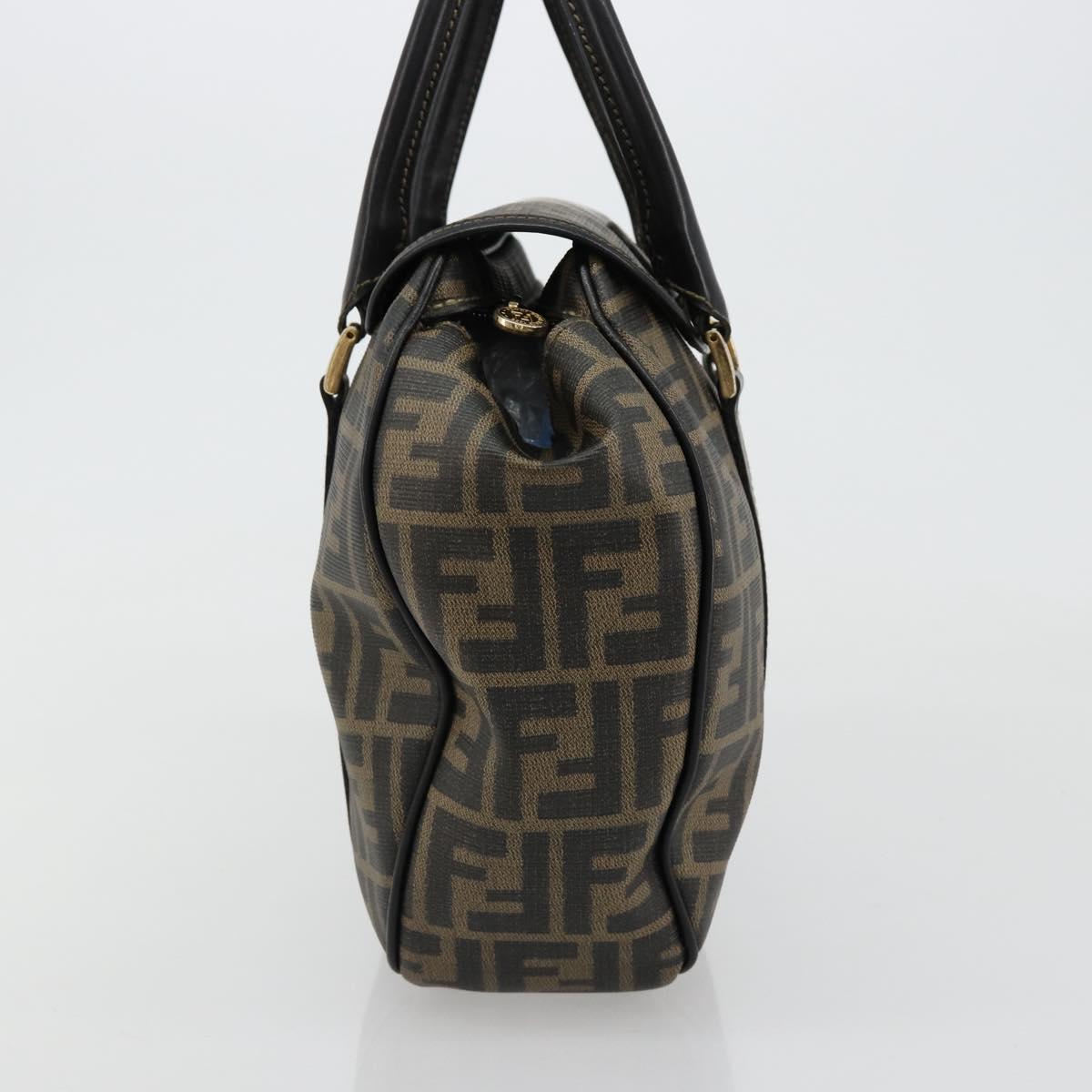 FENDI Zucca Canvas Hand Bag Black Brown Auth 182969V - Jerrillo image 4