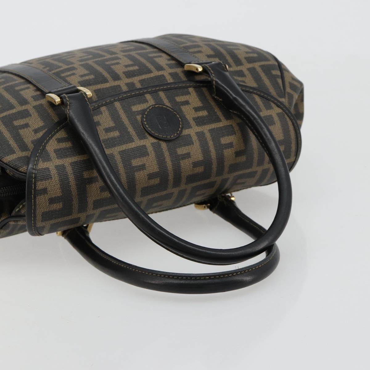 FENDI Zucca Canvas Hand Bag Black Brown Auth 182969V - Jerrillo image 7