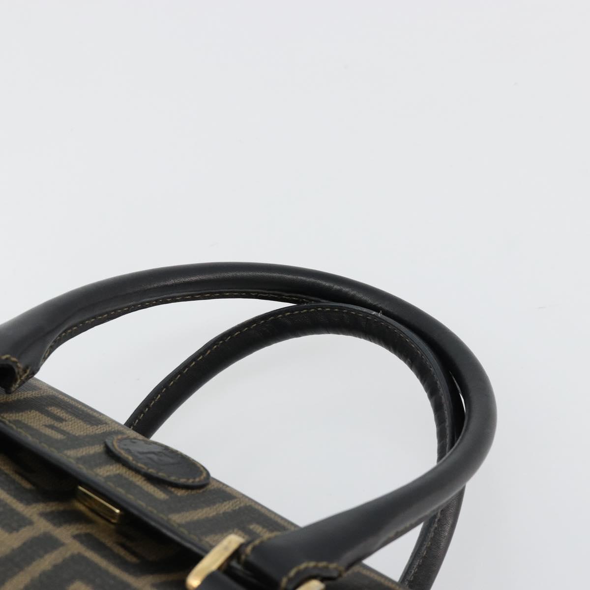 FENDI Zucca Canvas Hand Bag Black Brown Auth 182969V - Jerrillo image 8