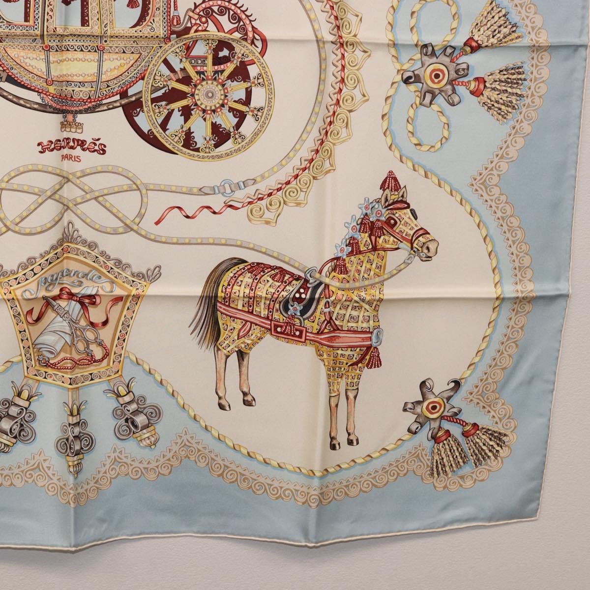 HERMES Carre 90 Scarf Silk Light Blue Auth 186988 - Jerrillo image 10