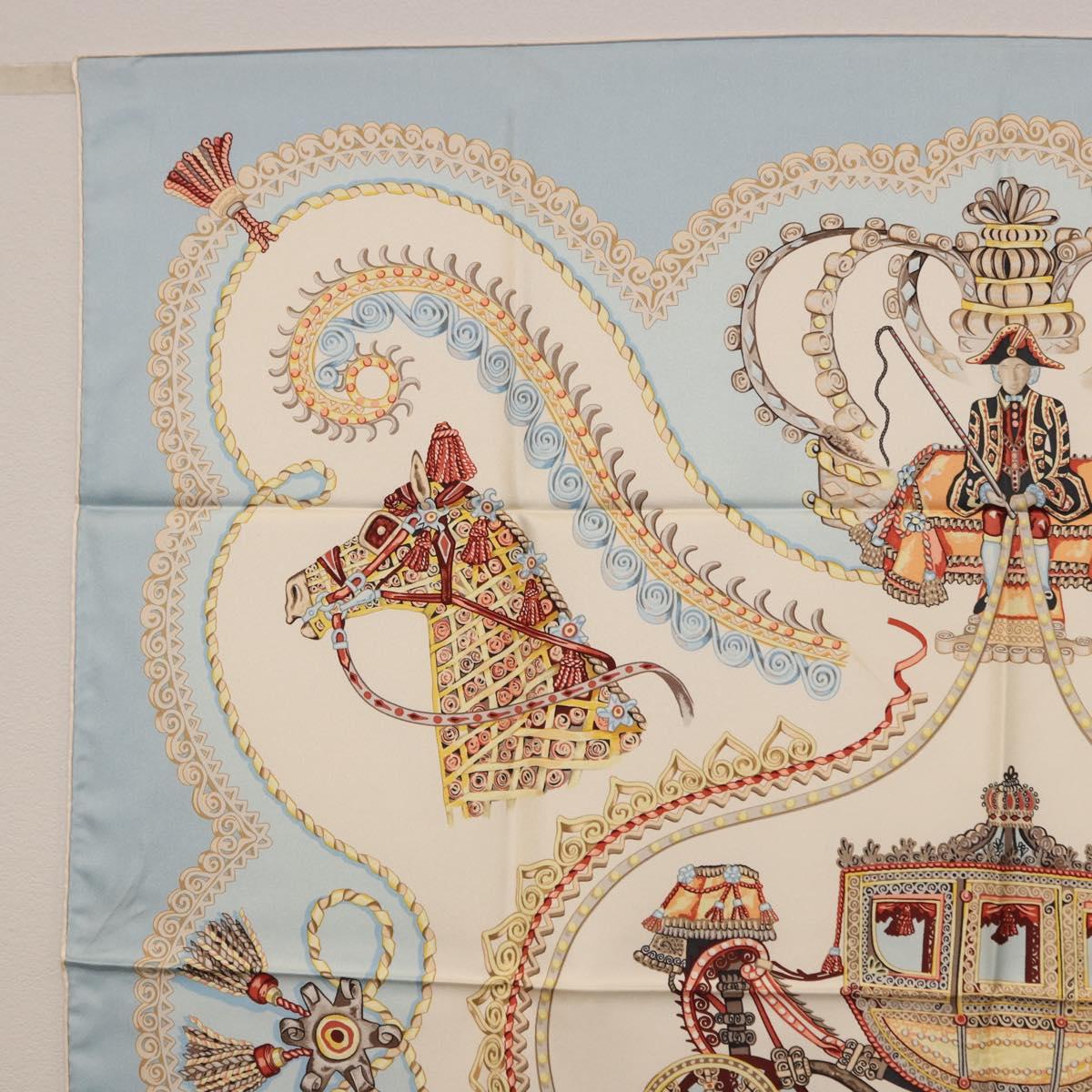 HERMES Carre 90 Scarf Silk Light Blue Auth 186988 - Jerrillo image 2
