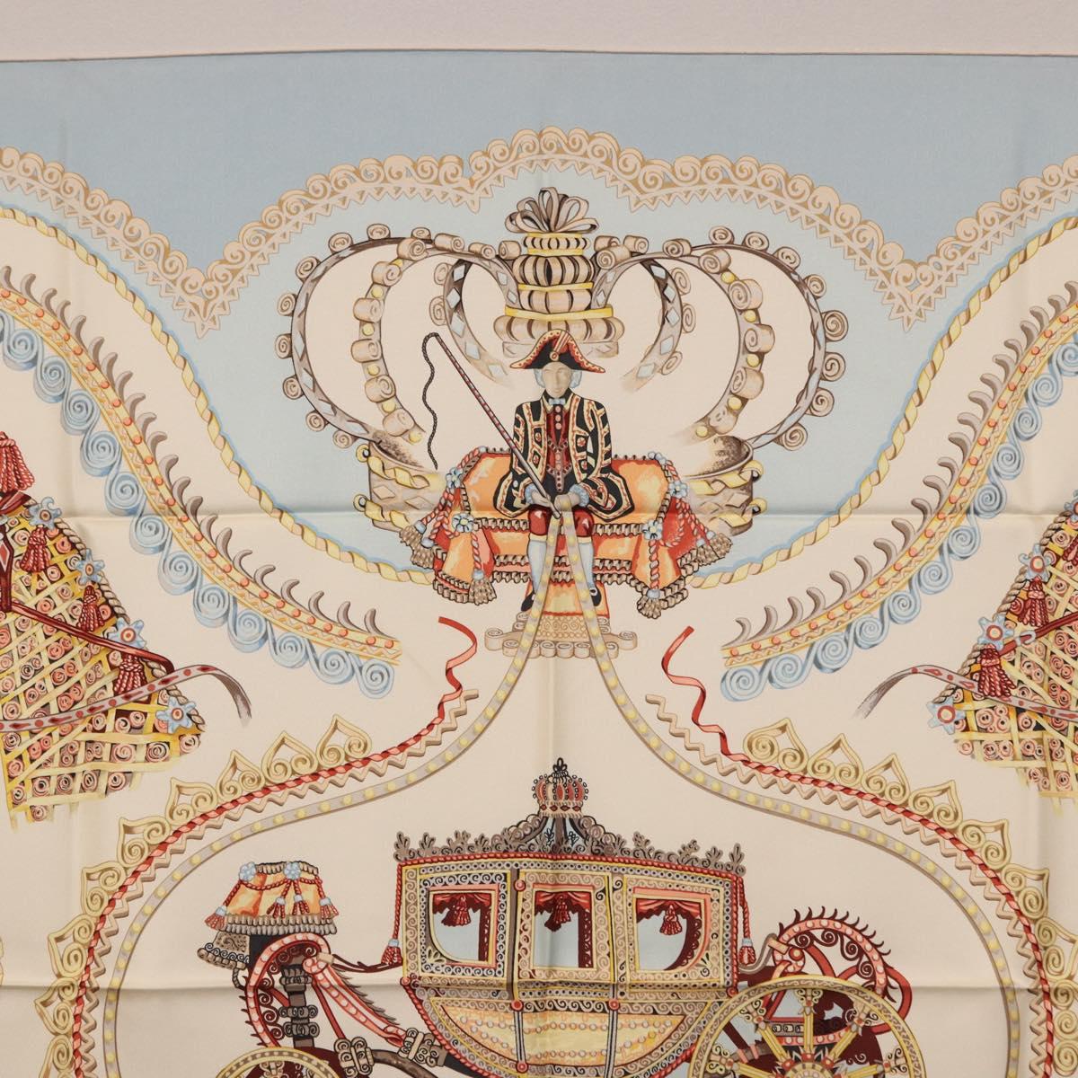 HERMES Carre 90 Scarf Silk Light Blue Auth 186988 - Jerrillo image 3