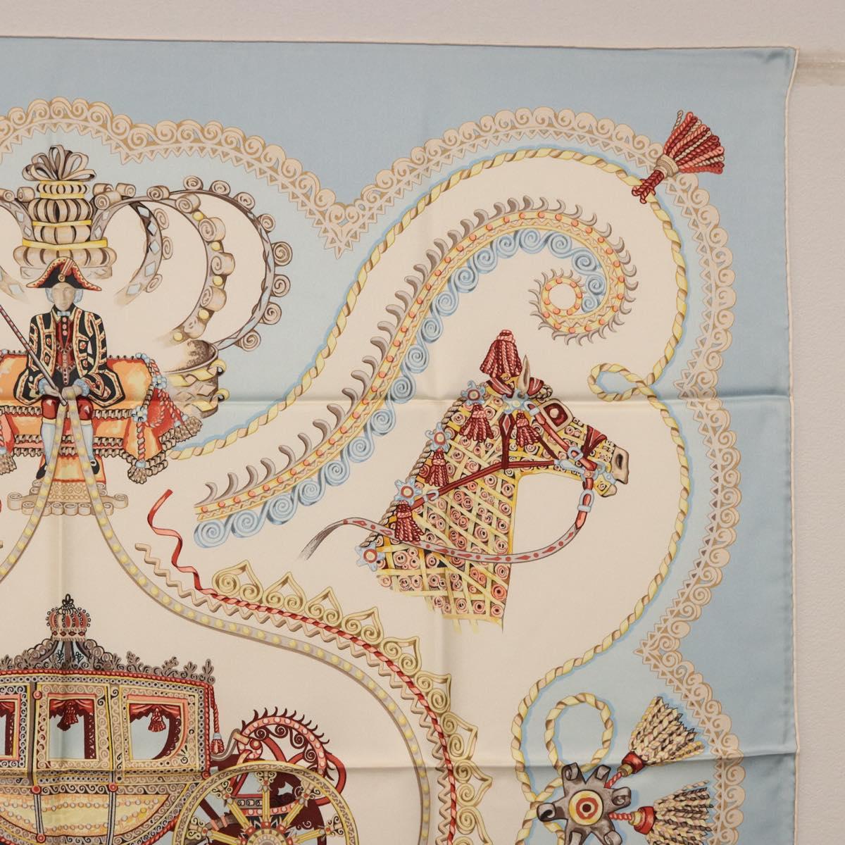 HERMES Carre 90 Scarf Silk Light Blue Auth 186988 - Jerrillo image 4