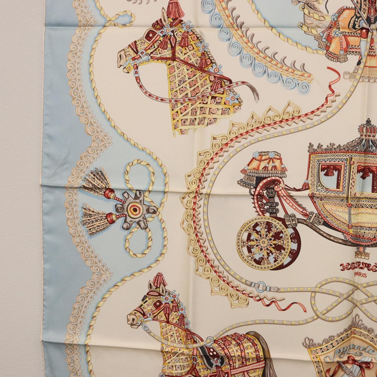 HERMES Carre 90 Scarf Silk Light Blue Auth 186988 - Jerrillo image 5