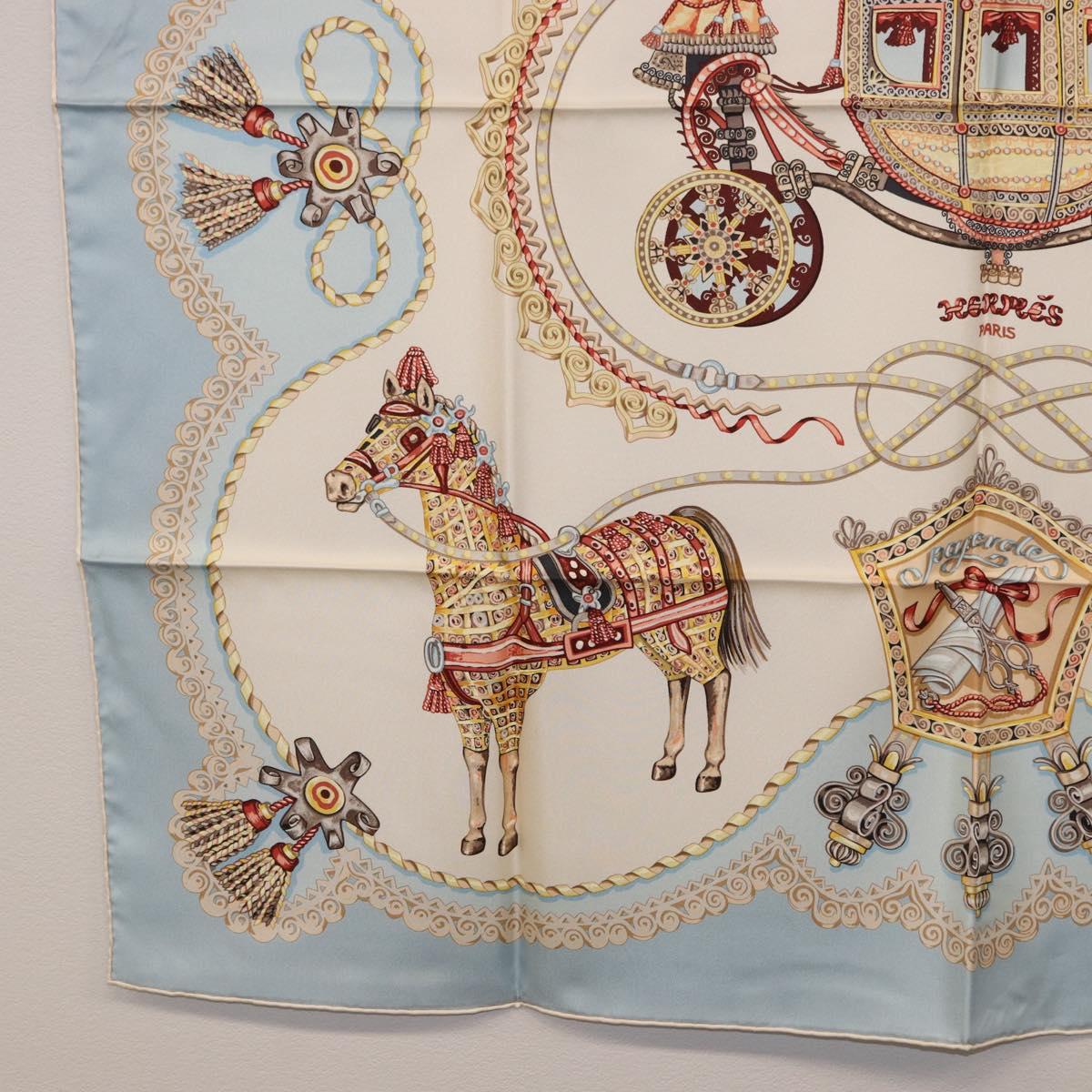 HERMES Carre 90 Scarf Silk Light Blue Auth 186988 - Jerrillo image 8