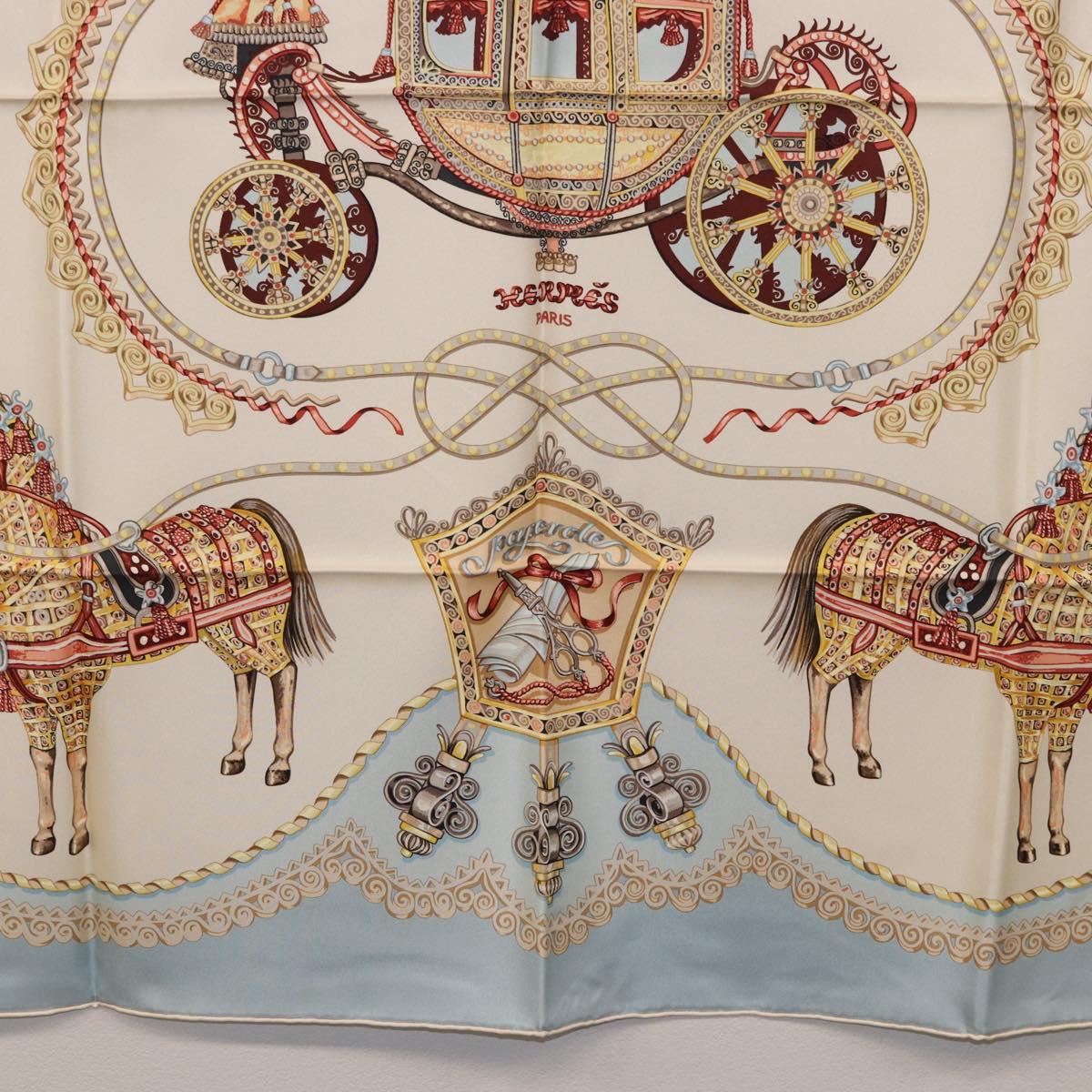 HERMES Carre 90 Scarf Silk Light Blue Auth 186988 - Jerrillo image 9