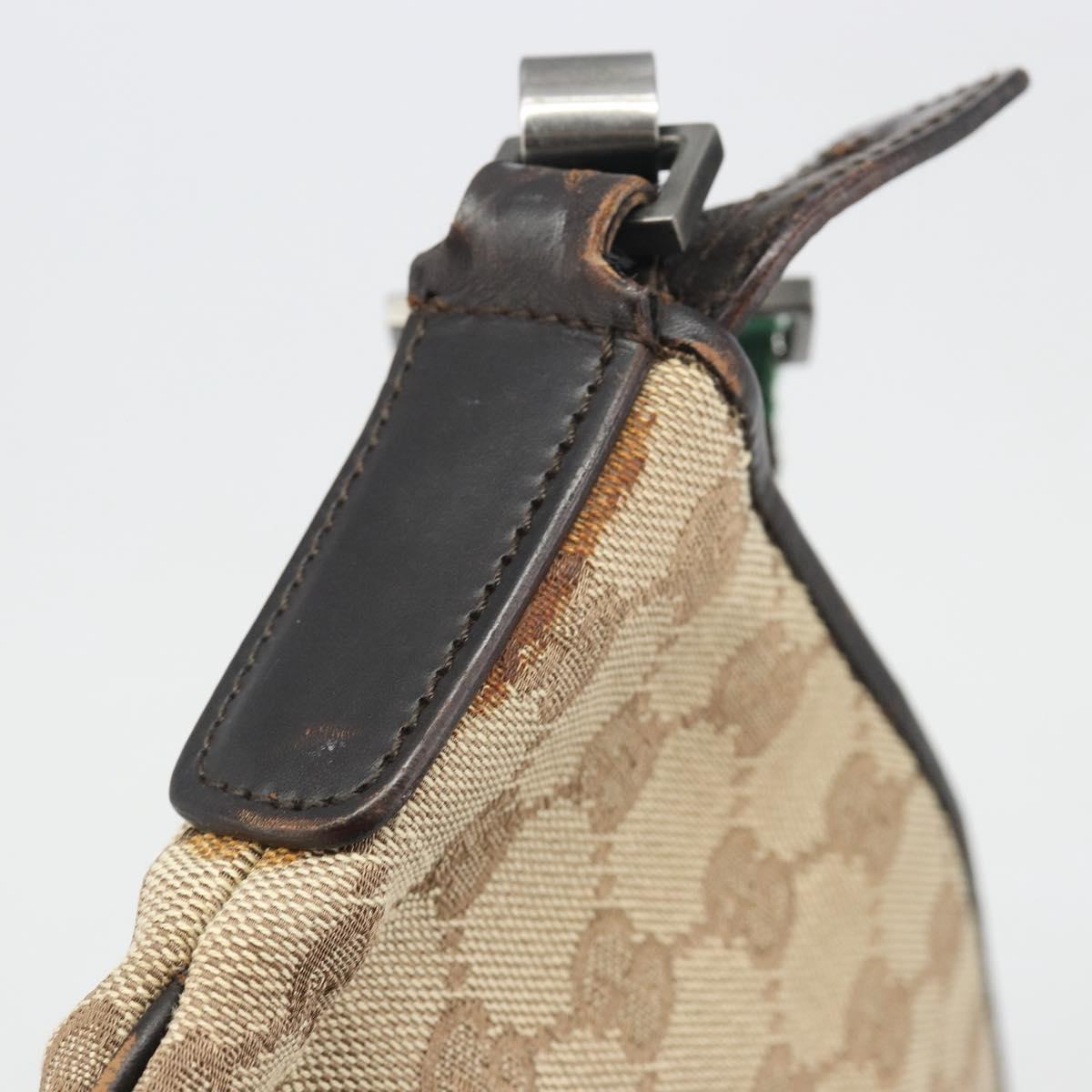 GUCCI GG Canvas Web Sherry Line Shoulder Bag Beige Silver Auth 191971A - Jerrillo image 9