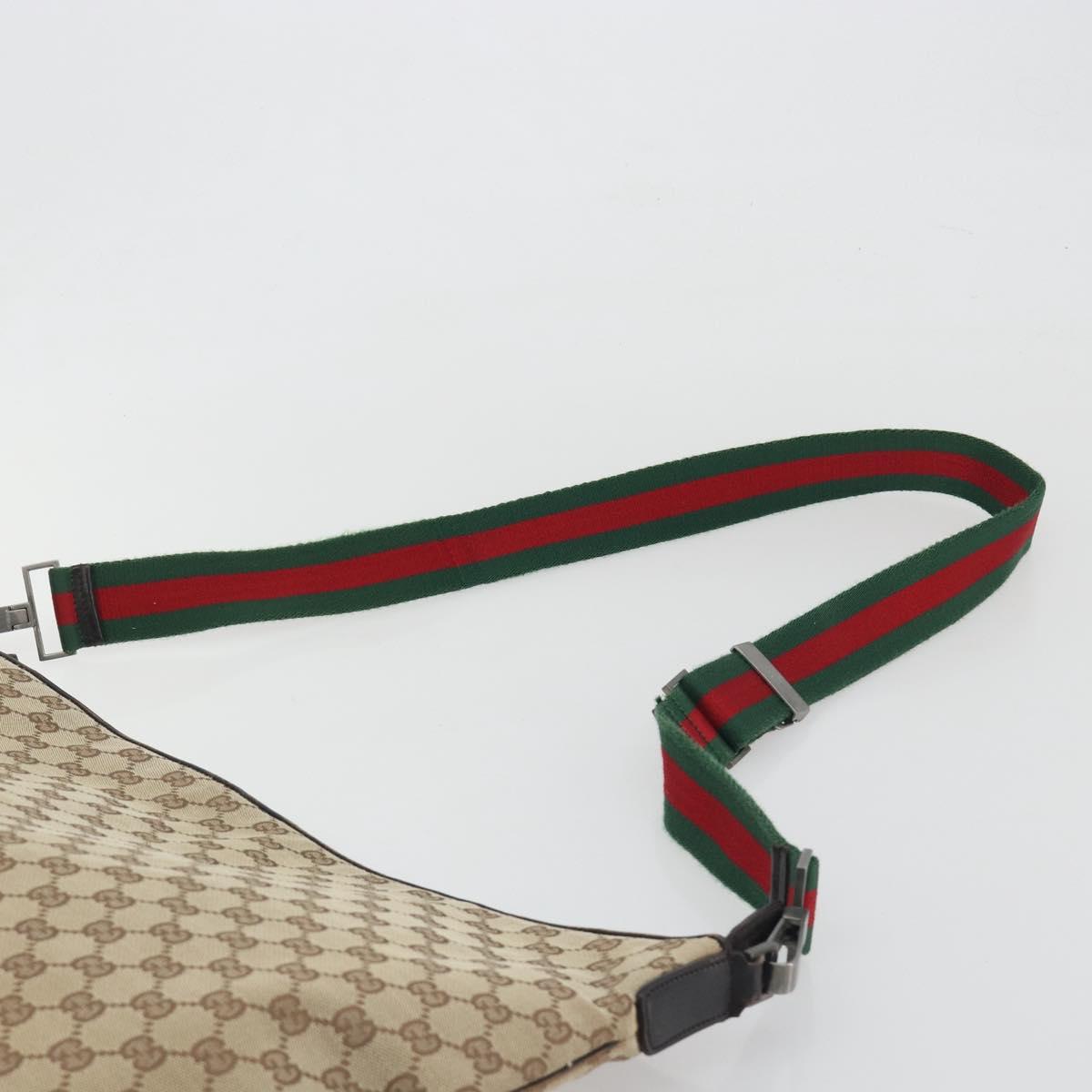 GUCCI GG Canvas Web Sherry Line Shoulder Bag Beige Silver Auth 191971A - Jerrillo image 8