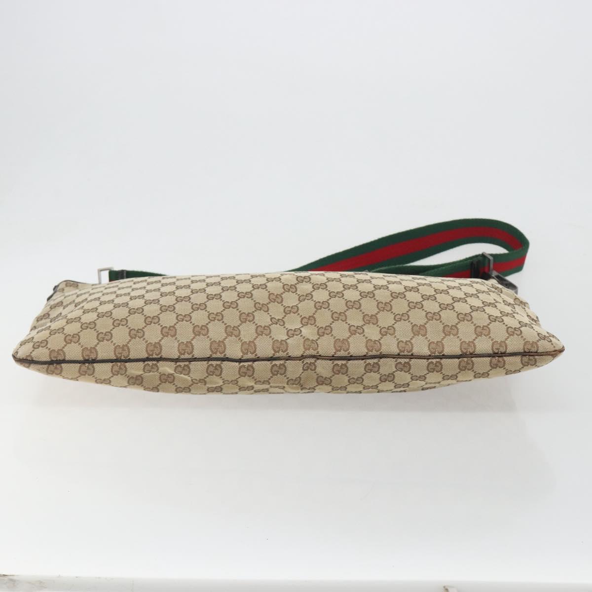GUCCI GG Canvas Web Sherry Line Shoulder Bag Beige Silver Auth 191971A - Jerrillo image 5