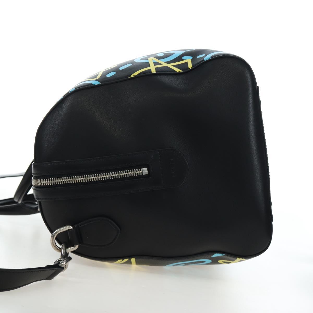 GUCCI Ghost Boston Bag Leather 2way Black Silver Auth 192424SAM - Jerrillo image 4
