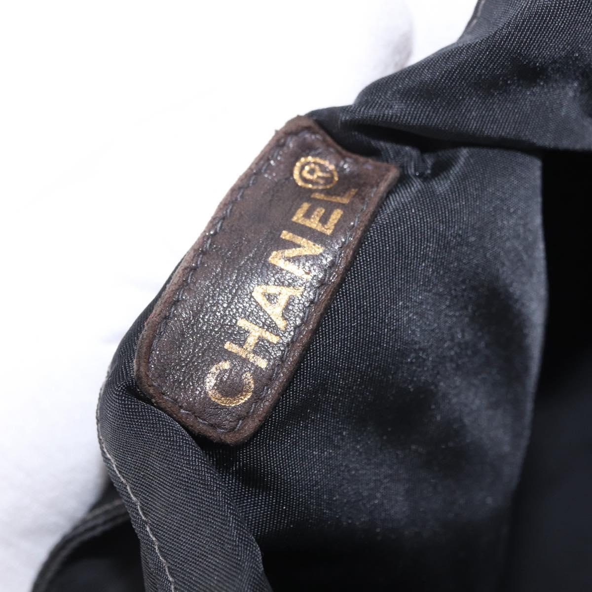 CHANEL Tote Bag Nylon Black Gold CC Auth 192486A - Jerrillo image 10