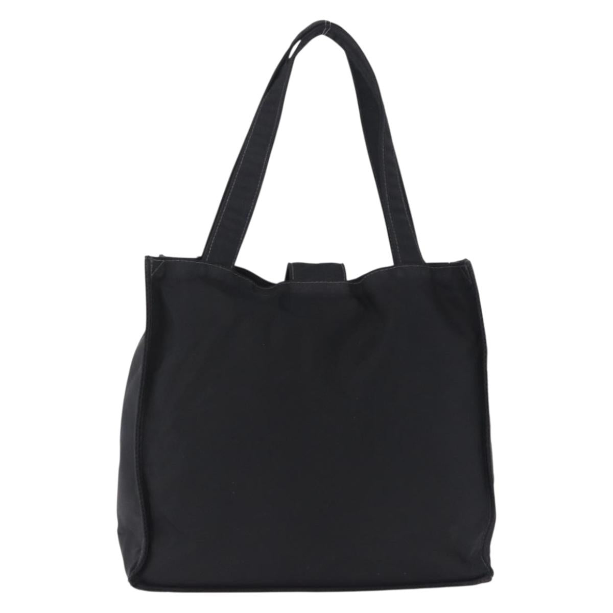 CHANEL Tote Bag Nylon Black Gold CC Auth 192486A - Jerrillo image 2