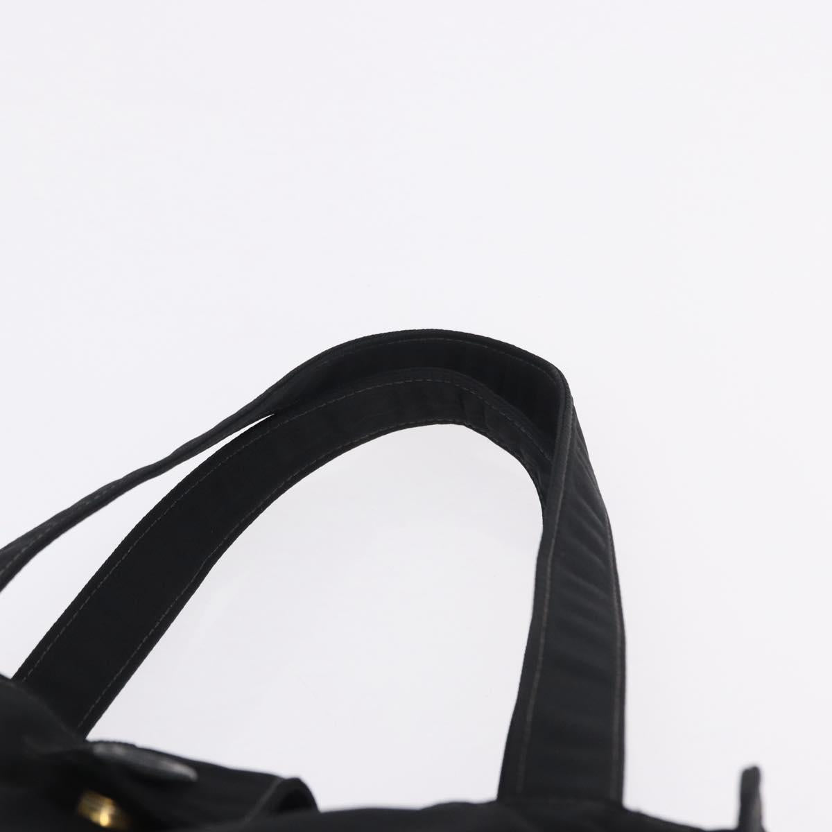CHANEL Tote Bag Nylon Black Gold CC Auth 192486A - Jerrillo image 8