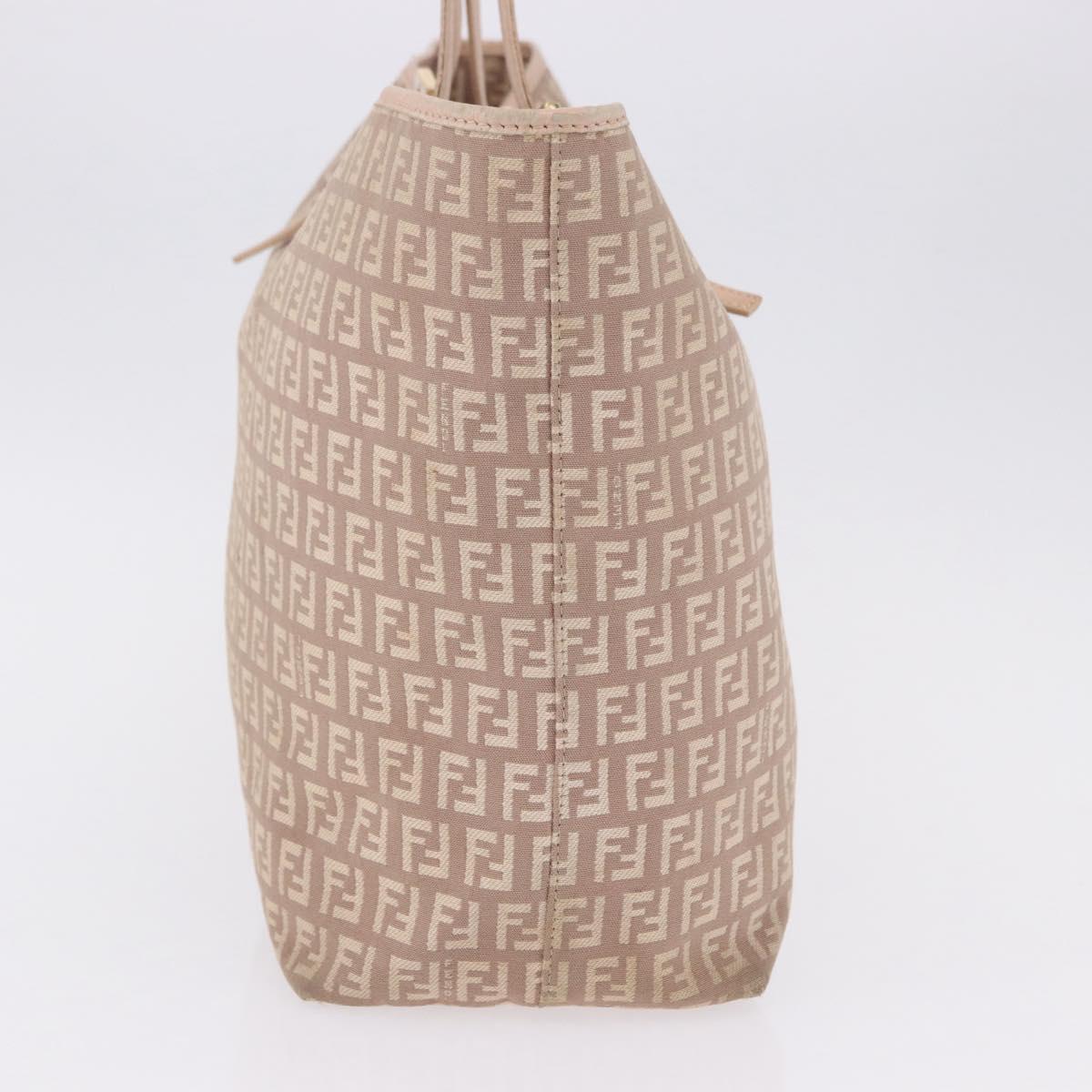FENDI Zucchino Canvas Tote Bag Pink Gold Auth 192523 - Jerrillo image 5
