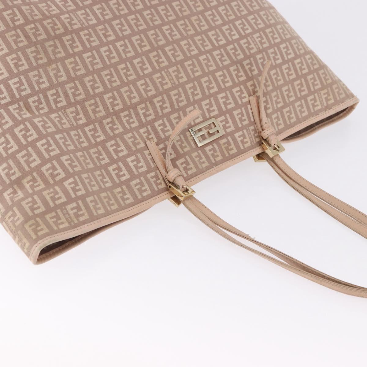FENDI Zucchino Canvas Tote Bag Pink Gold Auth 192523 - Jerrillo image 7