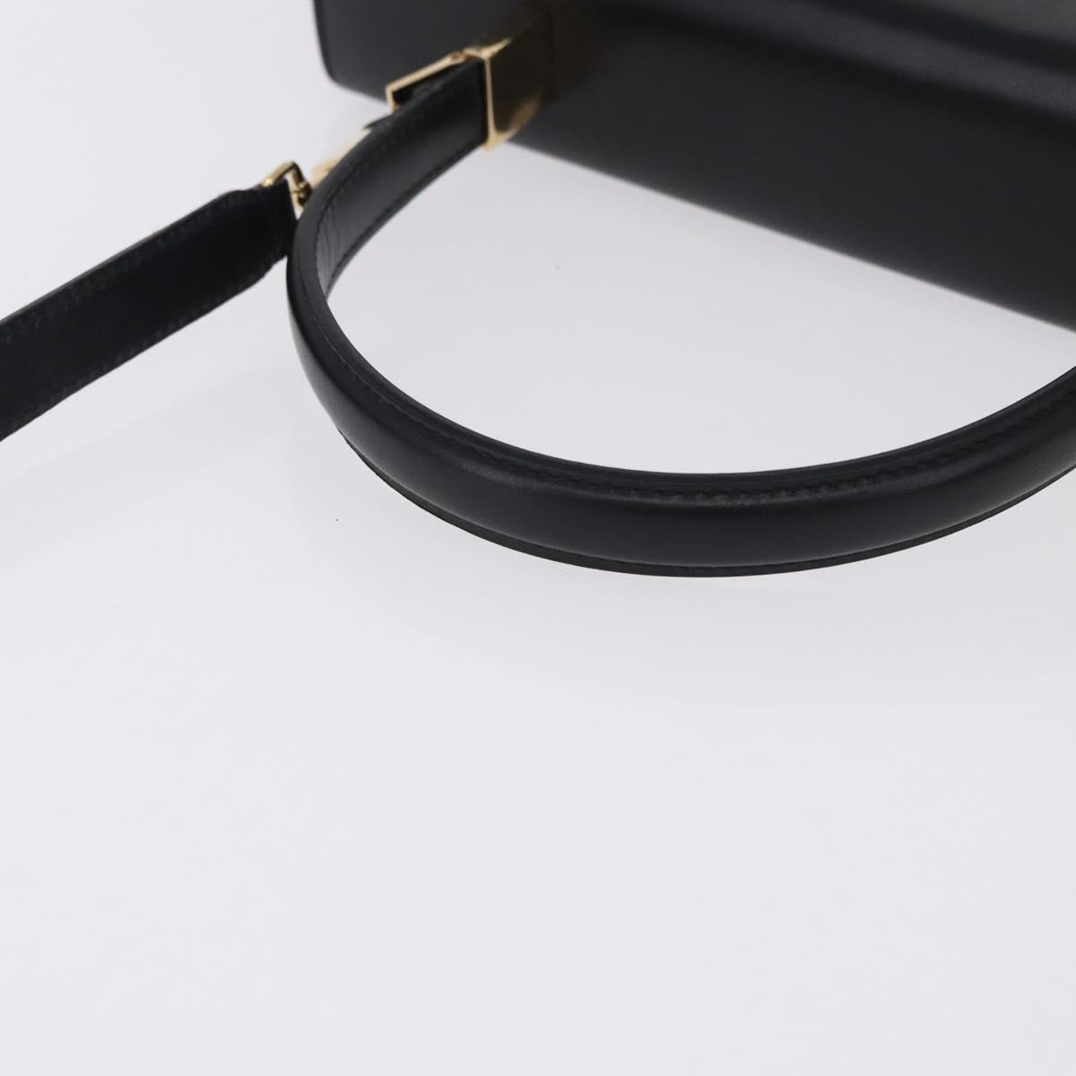 Salvatore Ferragamo Gancini Hand Bag Leather 2way Black Gold Auth 192528A - Jerrillo image 7