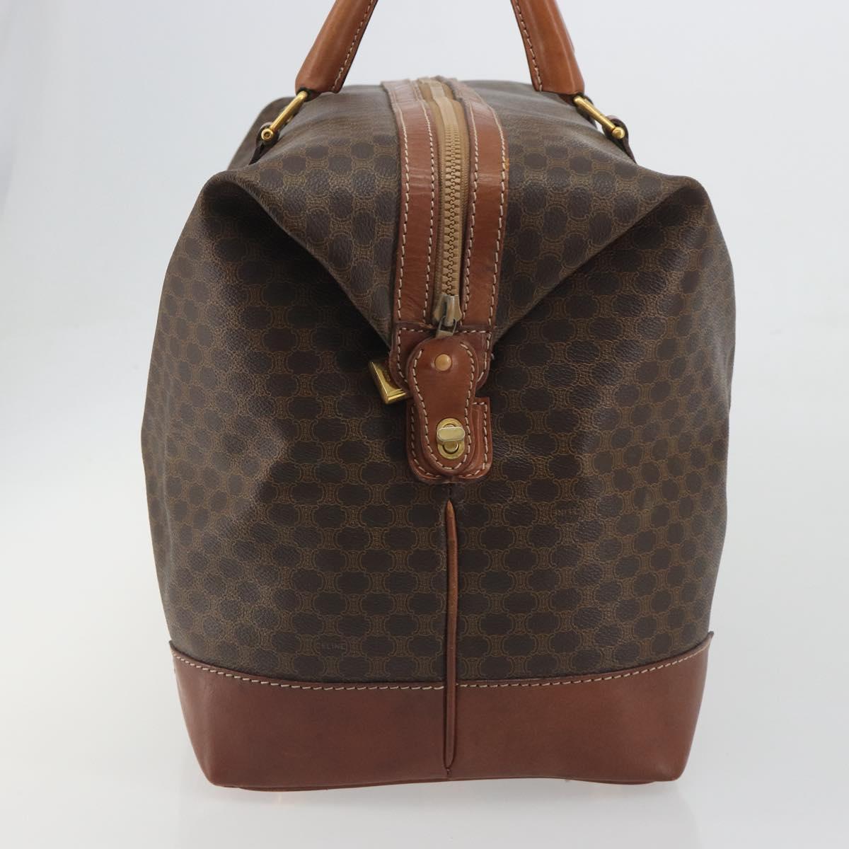 CELINE Macadam Canvas Boston Bag PVC Leather Brown Gold Auth 192543 - Jerrillo image 3