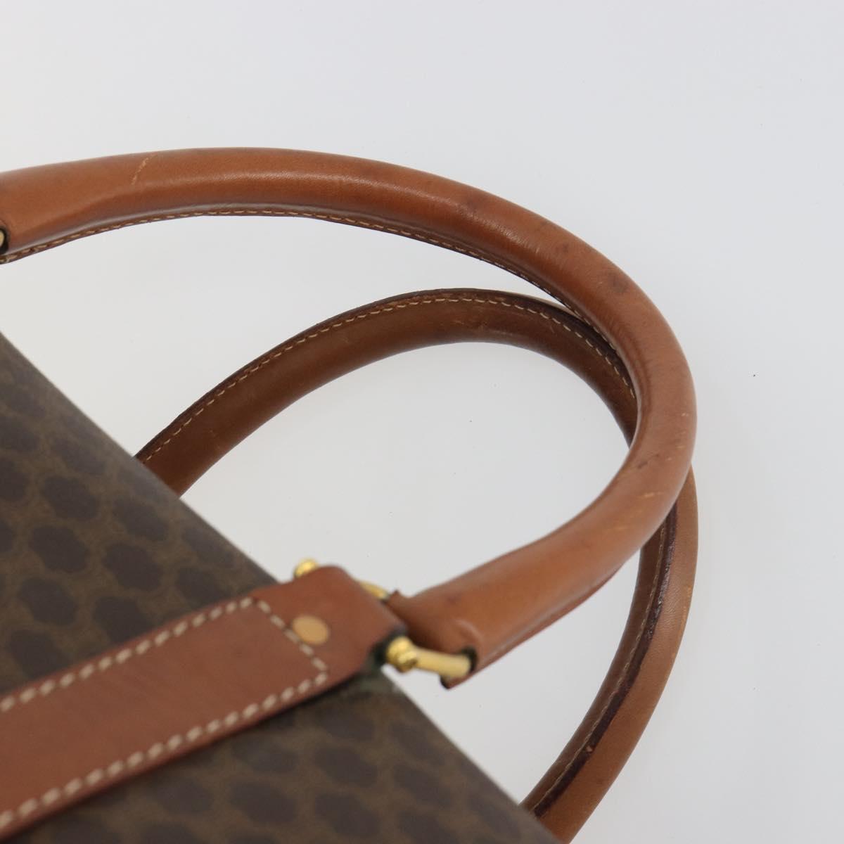 CELINE Macadam Canvas Boston Bag PVC Leather Brown Gold Auth 192543 - Jerrillo image 8