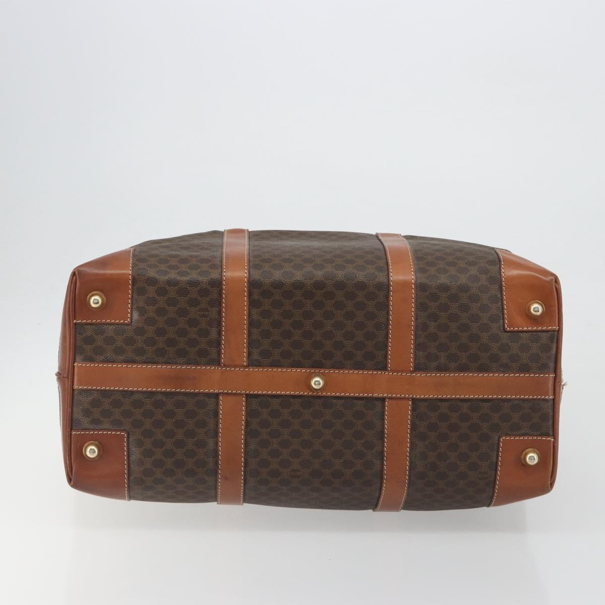 CELINE Macadam Canvas Boston Bag PVC Leather Brown Gold Auth 192543 - Jerrillo image 5
