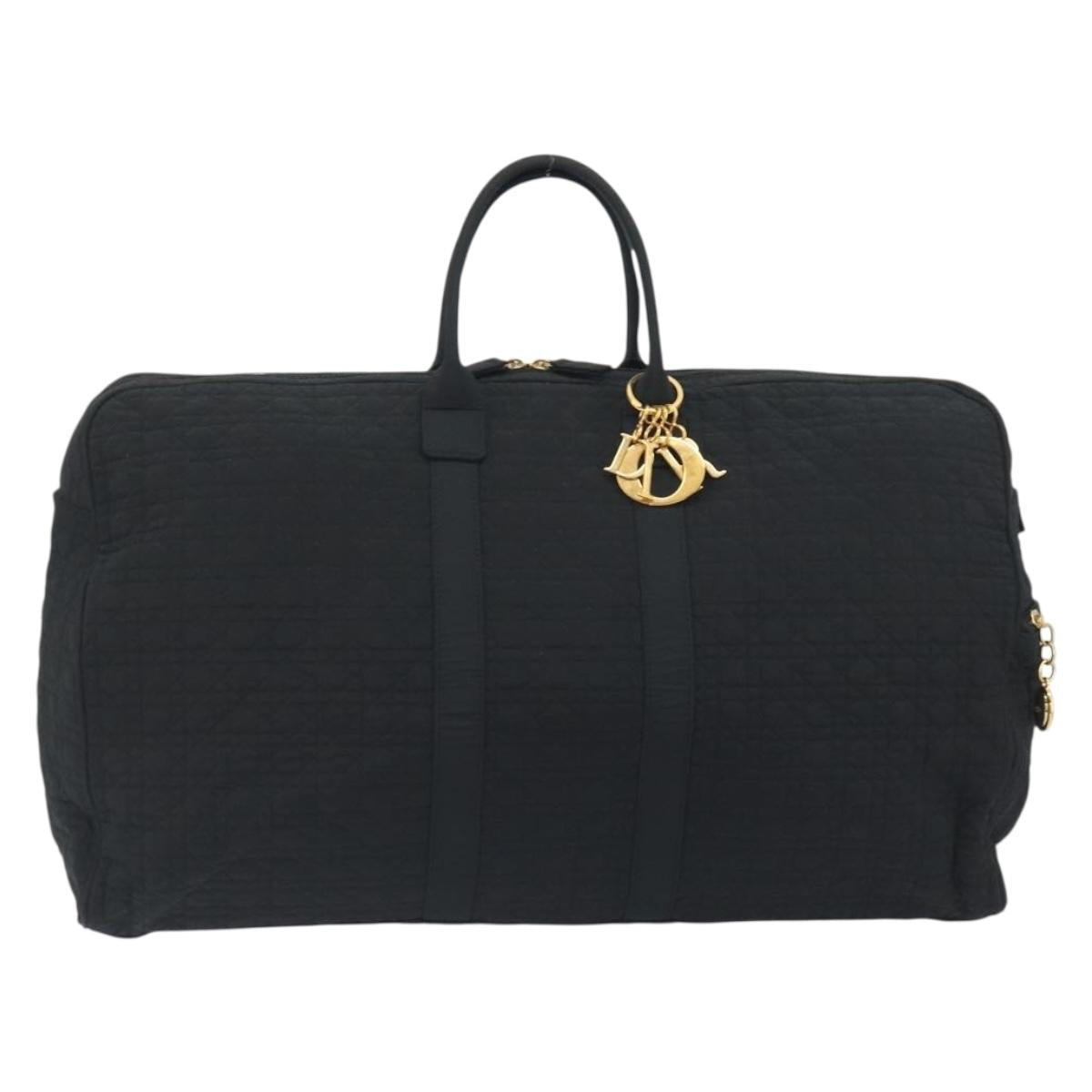 Christian Dior Canage Boston Bag Nylon Black Gold Auth 193370A - Jerrillo image 2