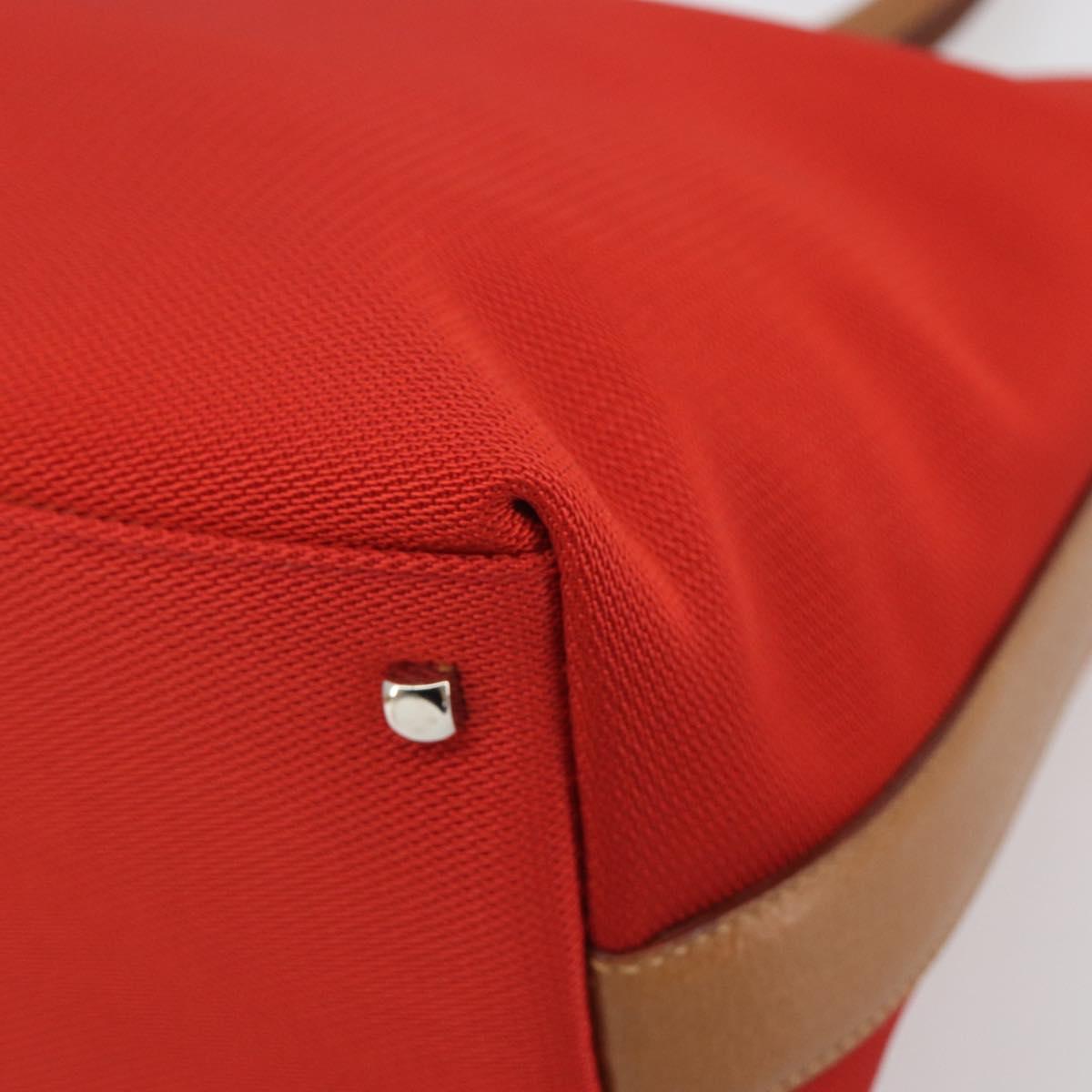 Salvatore Ferragamo Gancini Tote Bag Canvas Red Silver Auth 193384V - Jerrillo image 9