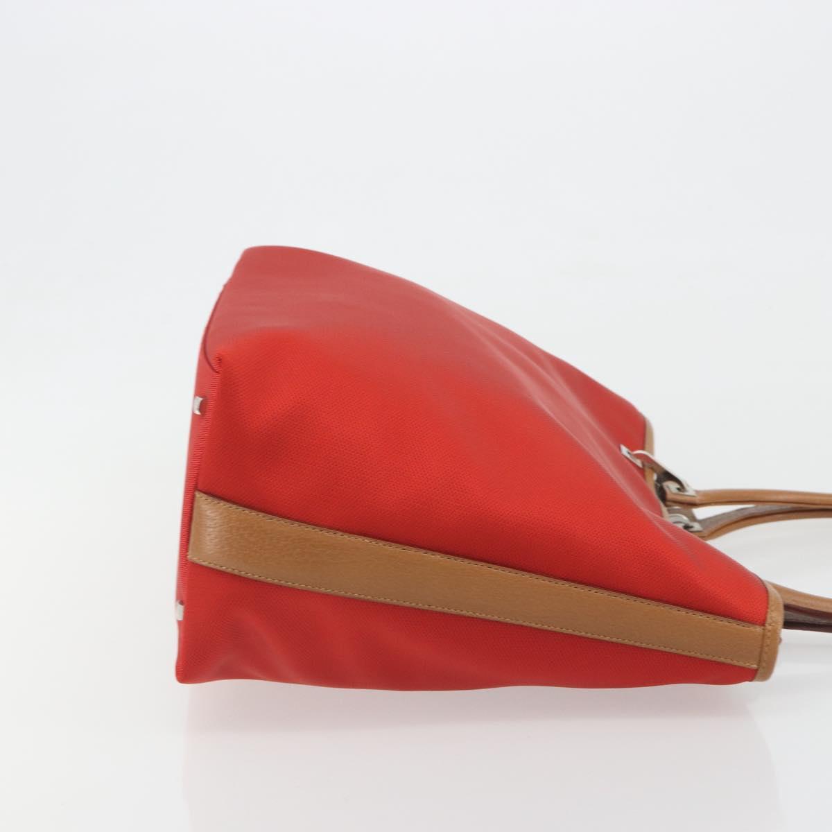 Salvatore Ferragamo Gancini Tote Bag Canvas Red Silver Auth 193384V - Jerrillo image 3