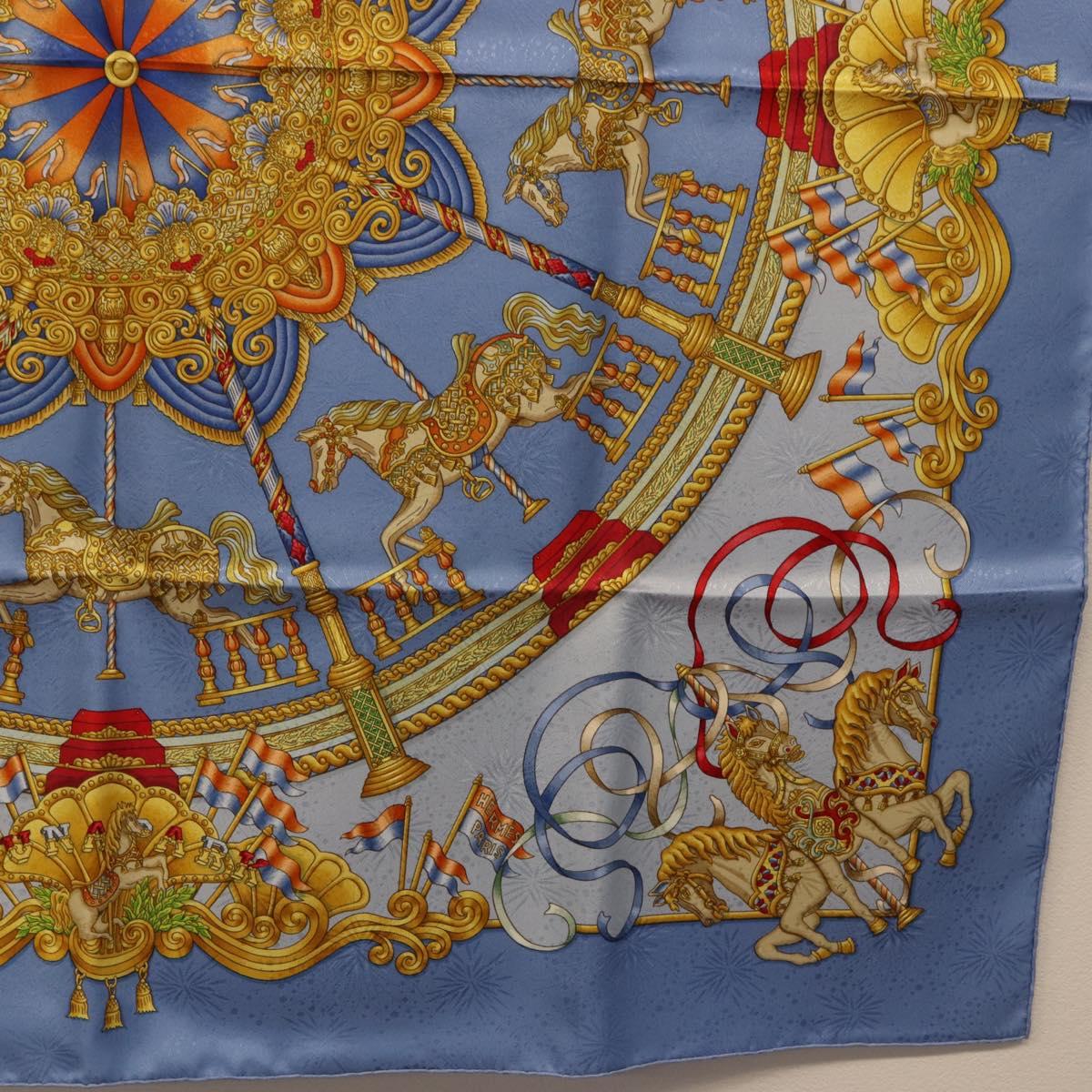 HERMES Carre 90 Scarf Silk Blue Auth 193599M - Jerrillo image 10