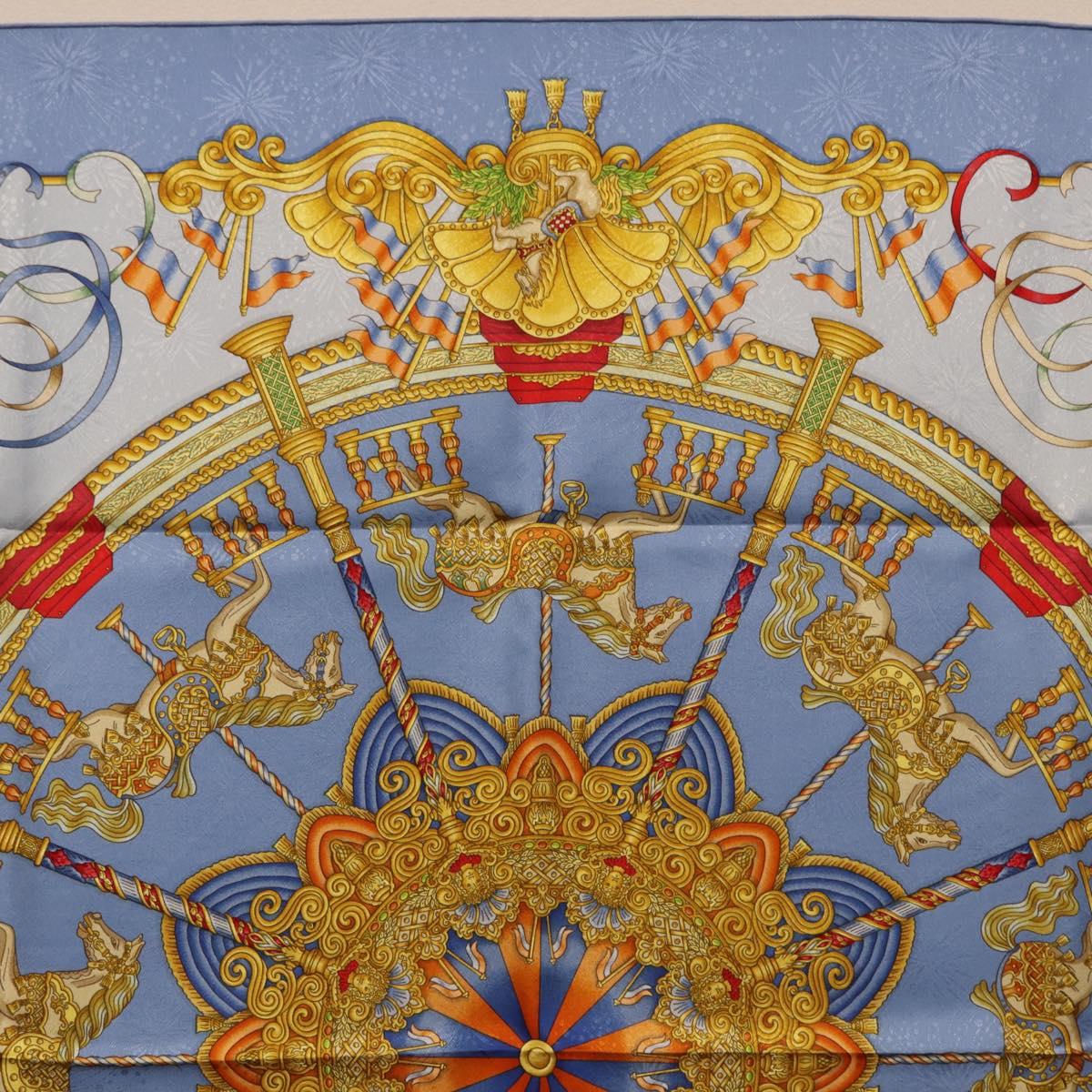 HERMES Carre 90 Scarf Silk Blue Auth 193599M - Jerrillo image 3