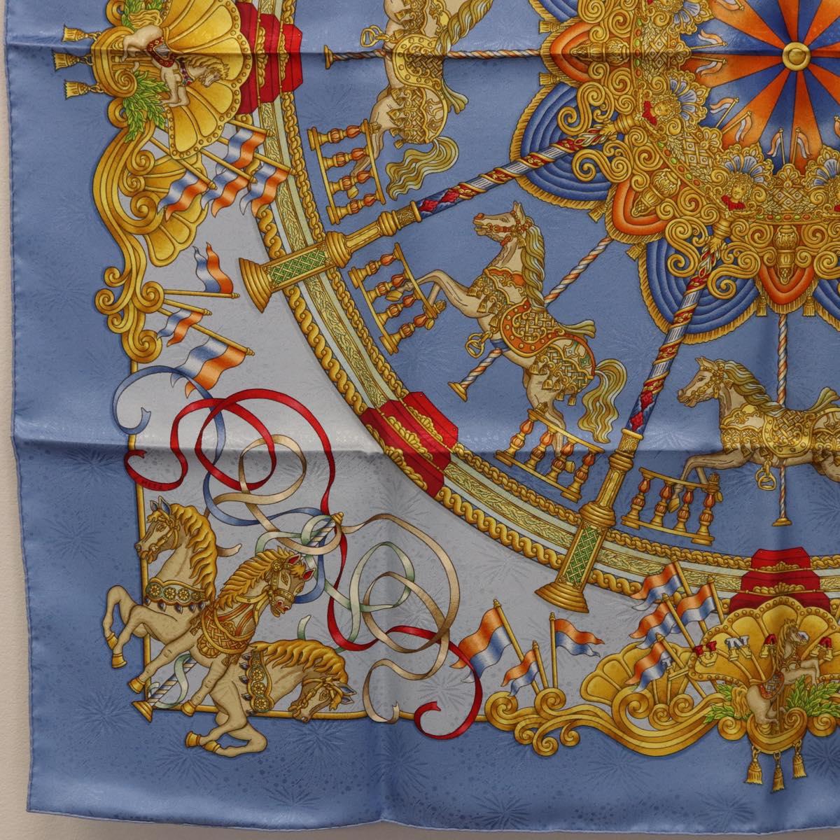 HERMES Carre 90 Scarf Silk Blue Auth 193599M - Jerrillo image 8