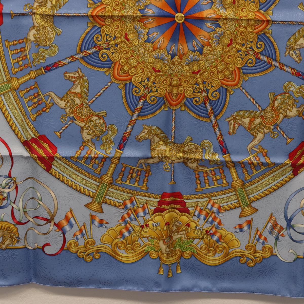 HERMES Carre 90 Scarf Silk Blue Auth 193599M - Jerrillo image 9