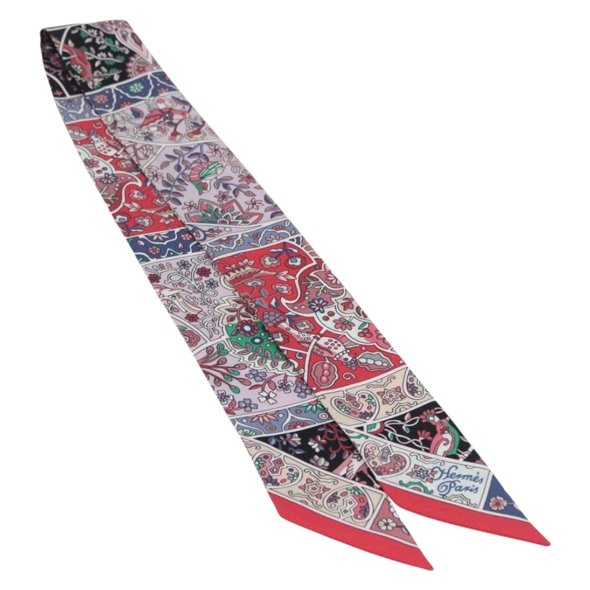 HERMES Twilly Scarf Silk Red Auth 193601M - Jerrillo image 2