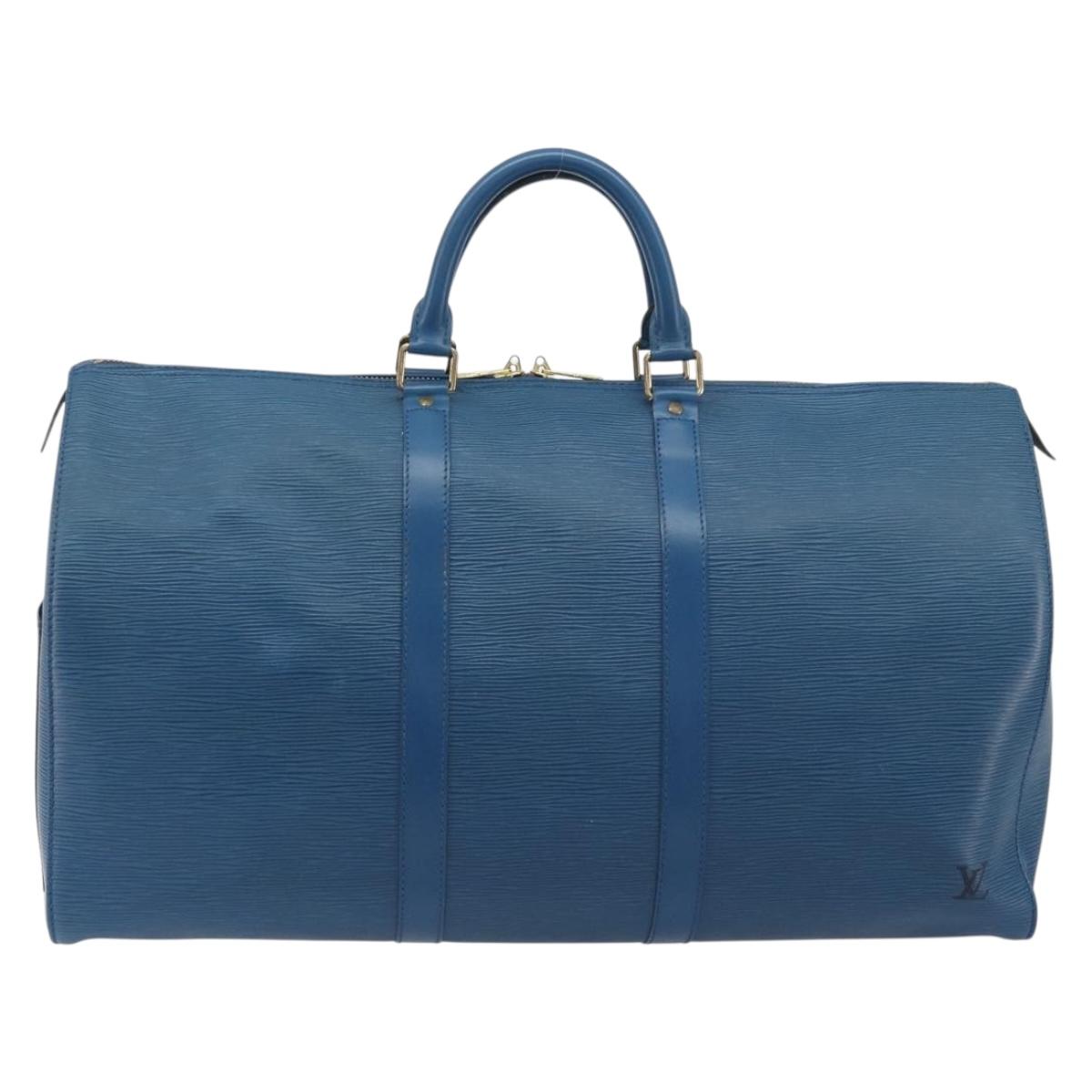 LOUIS VUITTON Epi Keepall 50 Boston Bag Blue M42965 LV Auth 193878A - Jerrillo image 2