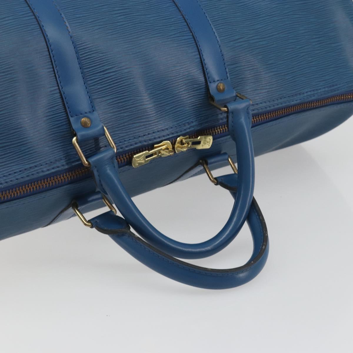 LOUIS VUITTON Epi Keepall 50 Boston Bag Blue M42965 LV Auth 193878A - Jerrillo image 7