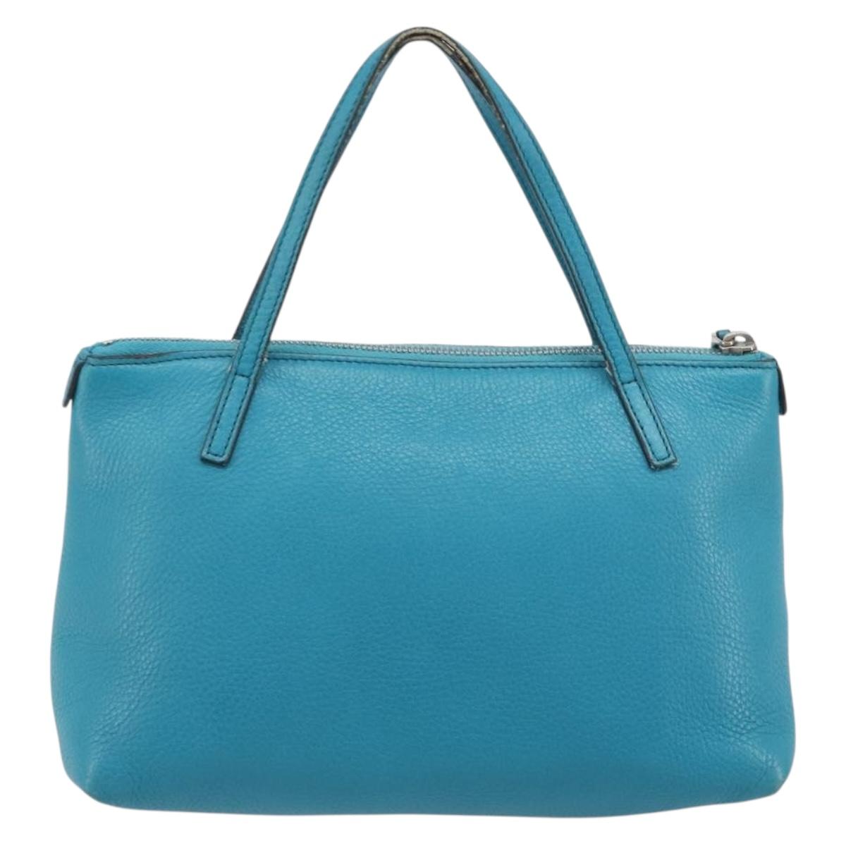 GUCCI Soho Hand Bag Leather Blue Silver 340618 Auth 194286A - Jerrillo image 2