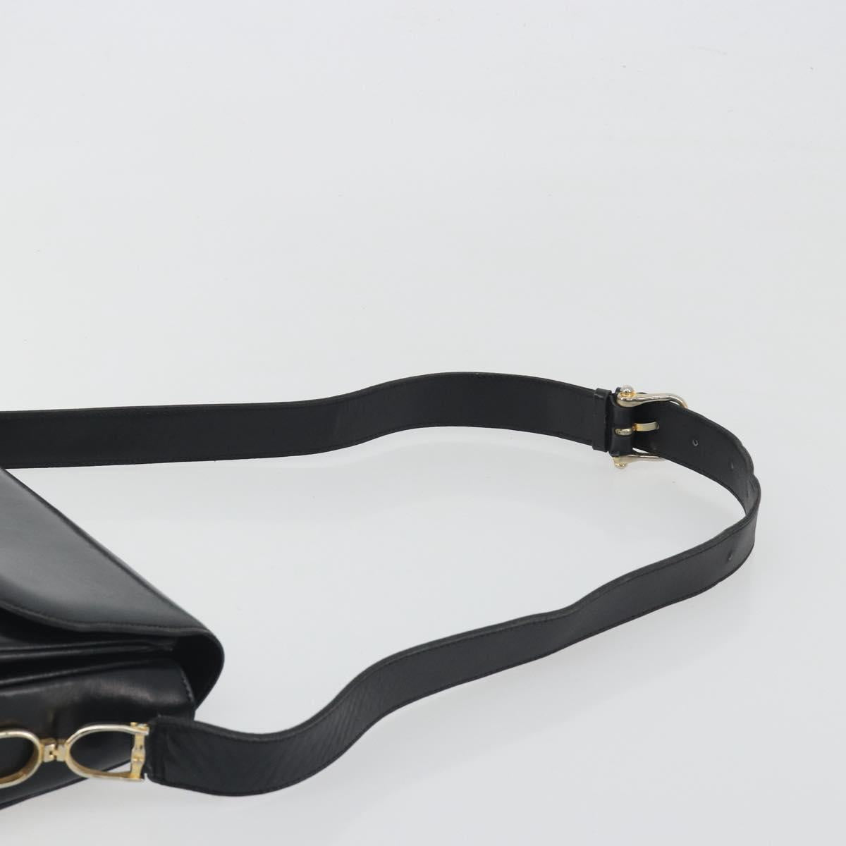 CELINE Shoulder Bag Leather Black Gold Auth 194301 - Jerrillo image 8