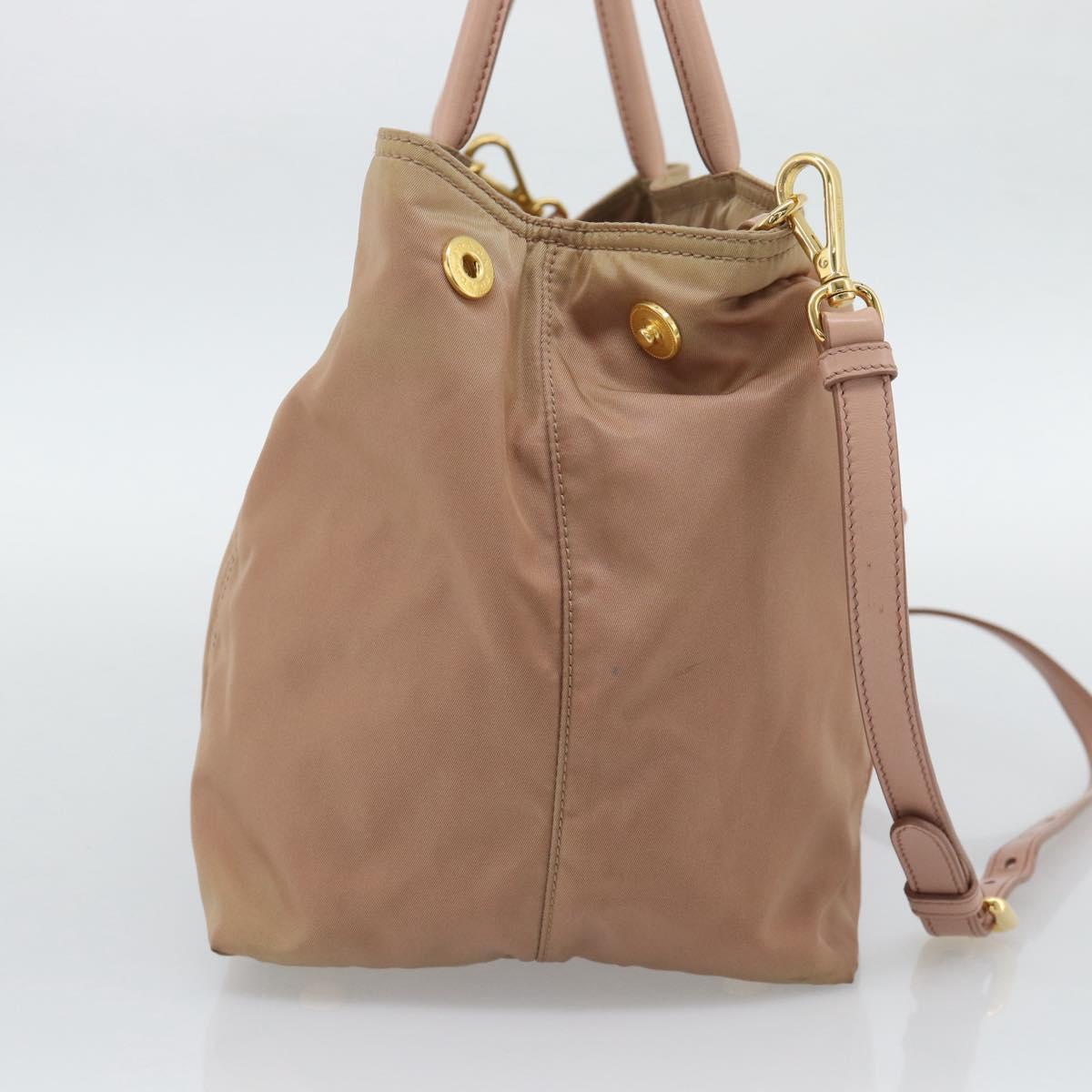PRADA Hand Bag Nylon 2way Pink Gold Auth 194330 - Jerrillo image 3