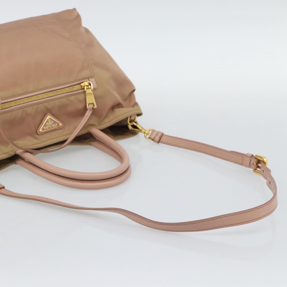 PRADA Hand Bag Nylon 2way Pink Gold Auth 194330 - Jerrillo image 9