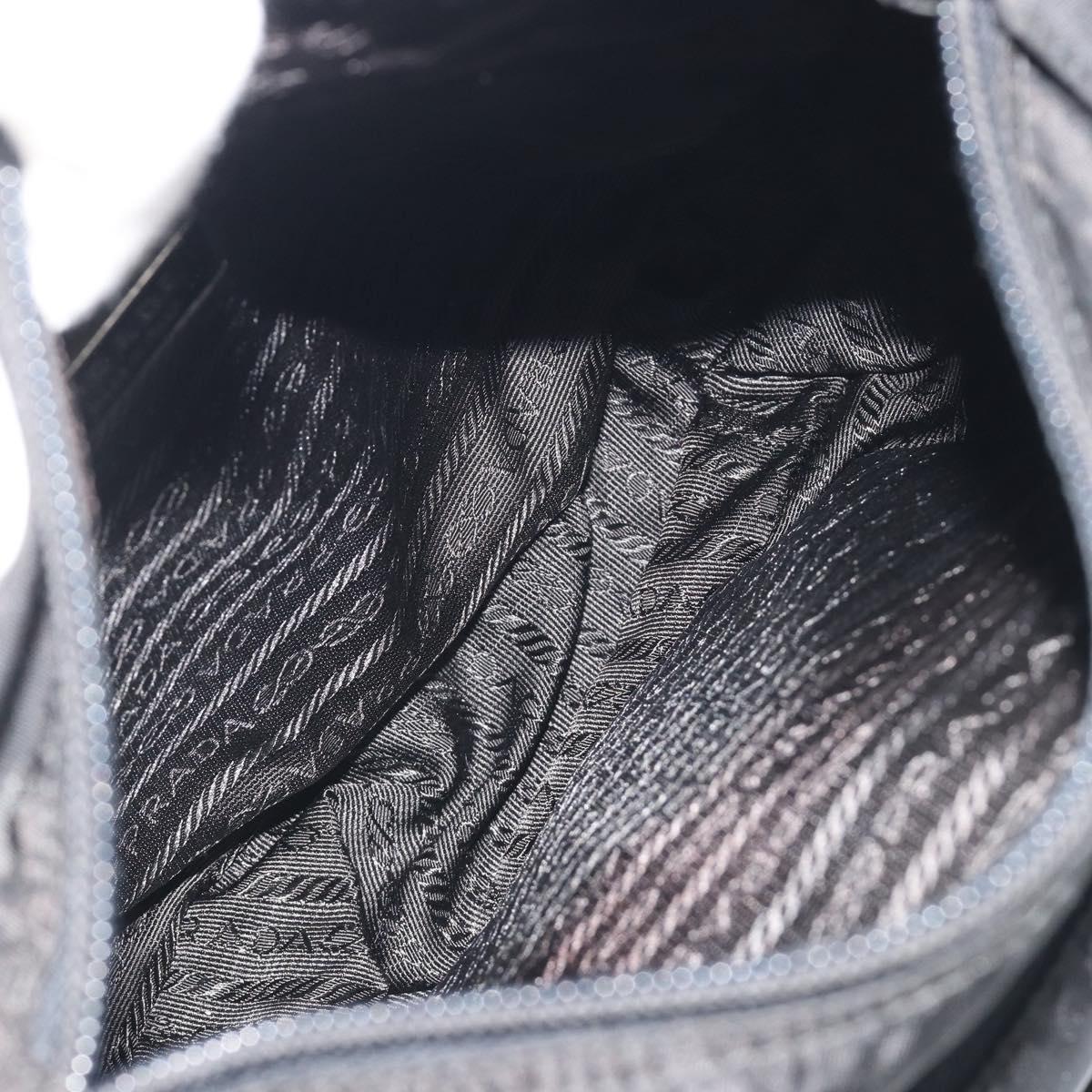 PRADA Shoulder Bag Nylon Black Silver Auth 194350A - Jerrillo image 9
