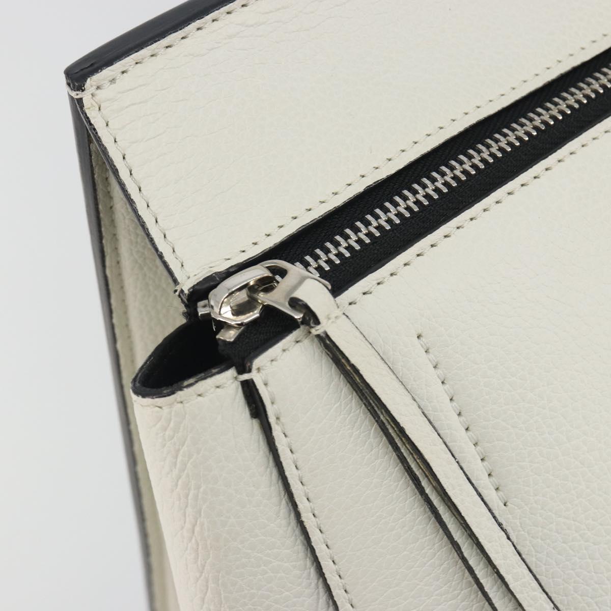 CELINE Edge Medium Hand Bag Leather White Silver Auth 194359A - Jerrillo image 10