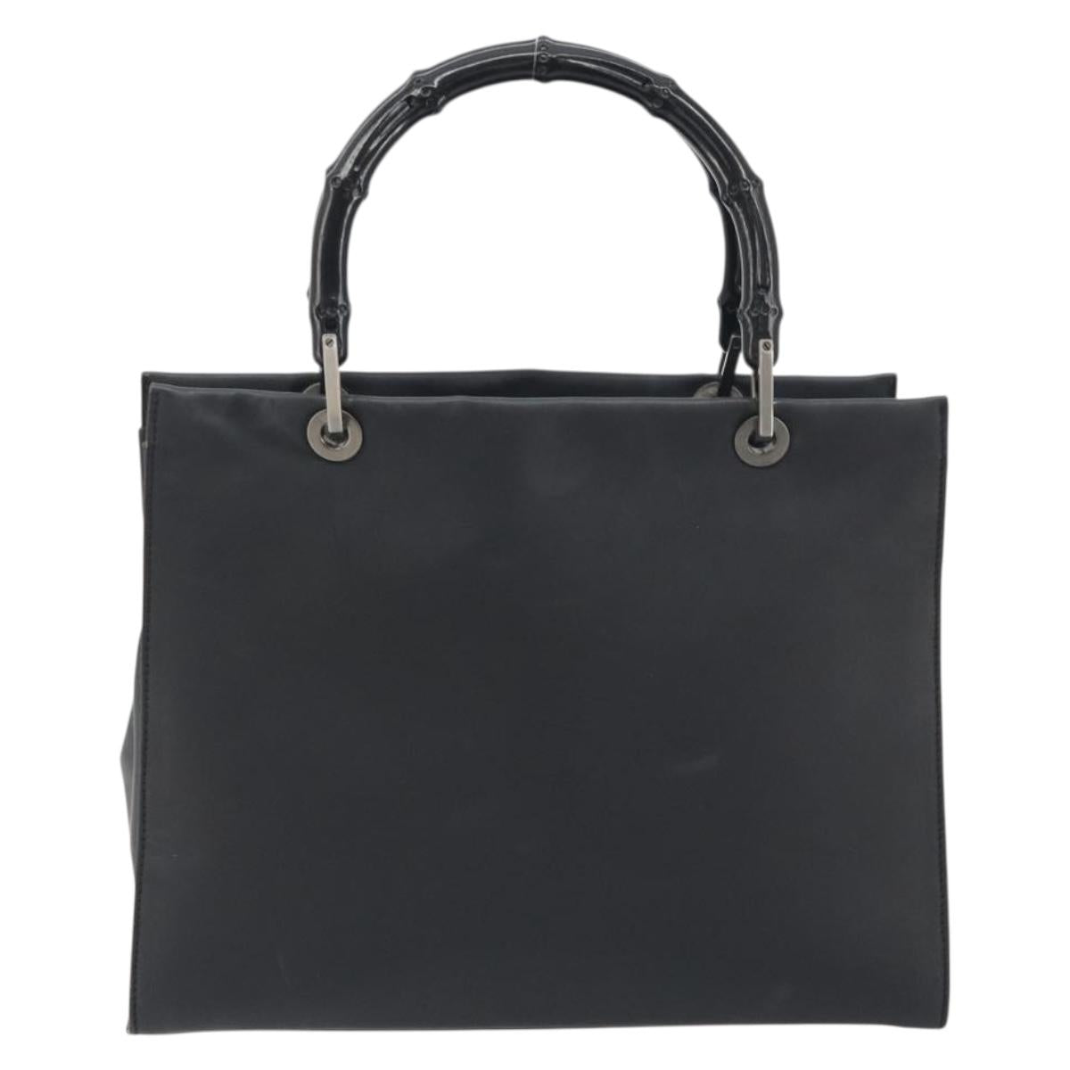 GUCCI Bamboo Tote Bag Leather 2way Black Silver 002 1016 Auth 194370 - Jerrillo image 3