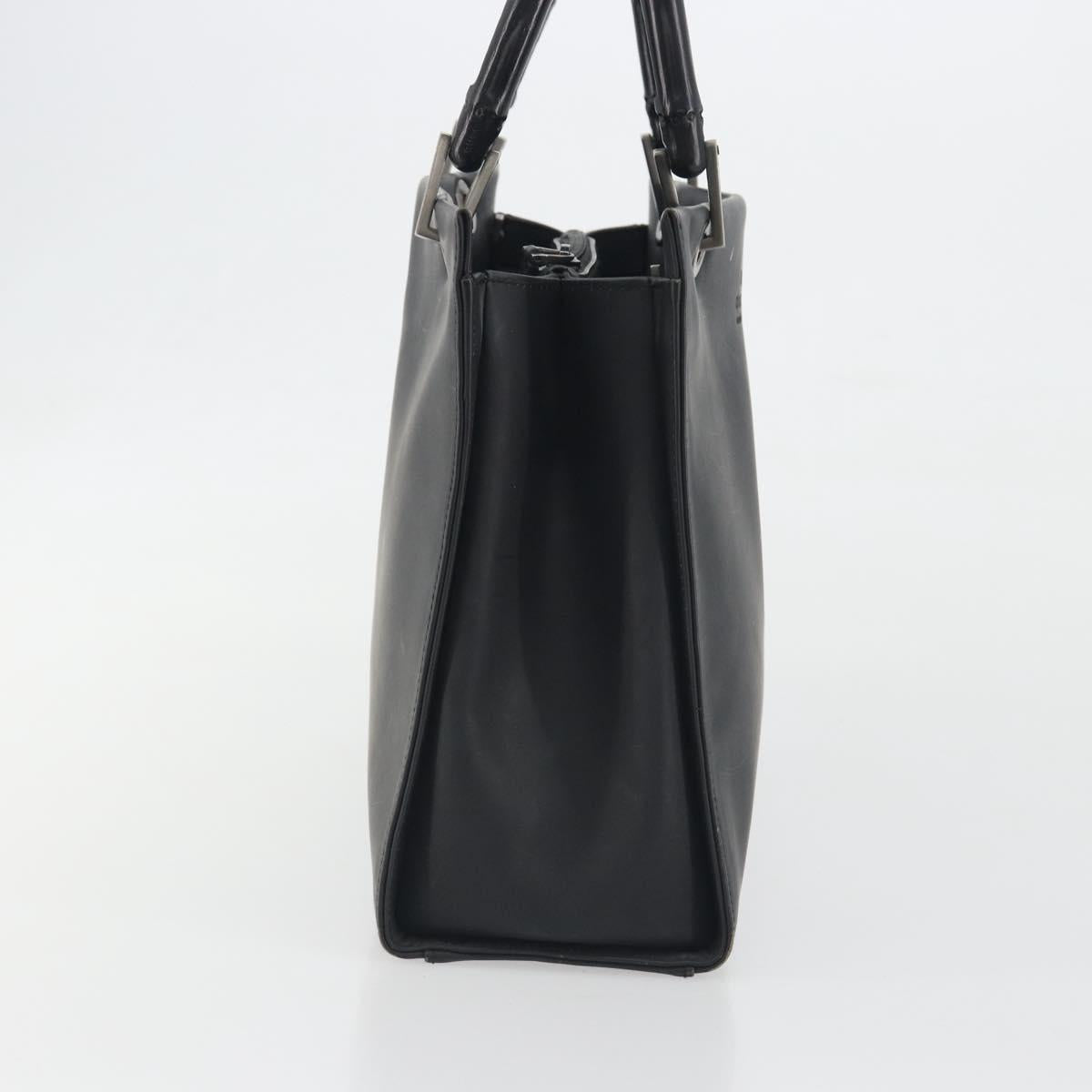 GUCCI Bamboo Tote Bag Leather 2way Black Silver 002 1016 Auth 194370 - Jerrillo image 5