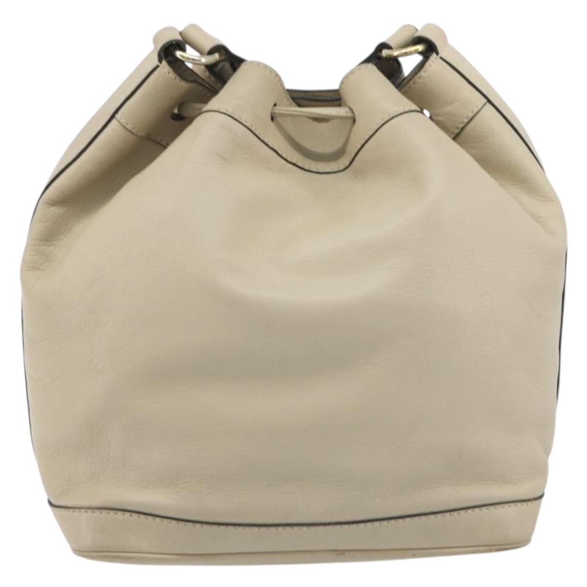 CELINE Shoulder Bag Leather Beige Gold Auth 194372 - Jerrillo image 2