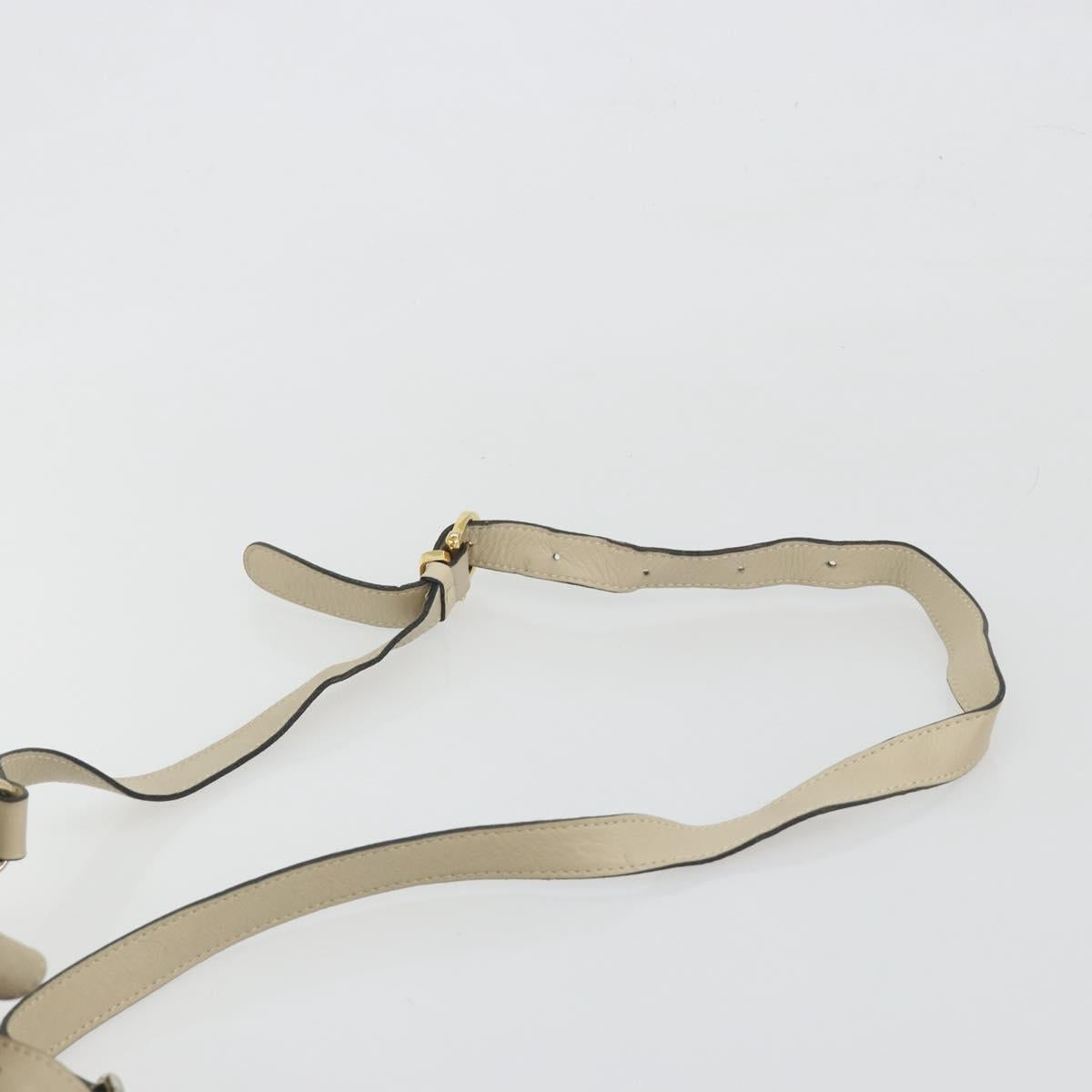 CELINE Shoulder Bag Leather Beige Gold Auth 194372 - Jerrillo image 8