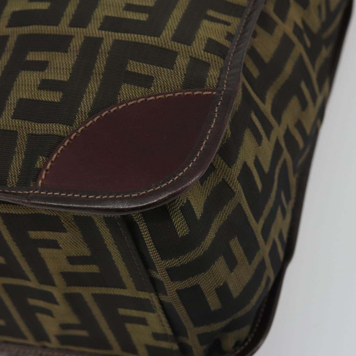 FENDI Zucca Canvas Hand Bag Brown Black Auth 194401 - Jerrillo image 9