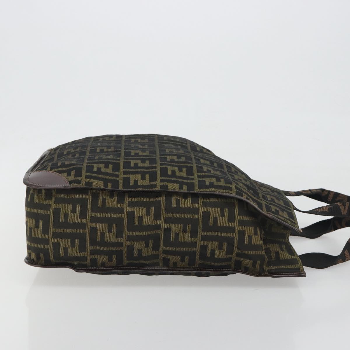 FENDI Zucca Canvas Hand Bag Brown Black Auth 194401 - Jerrillo image 3