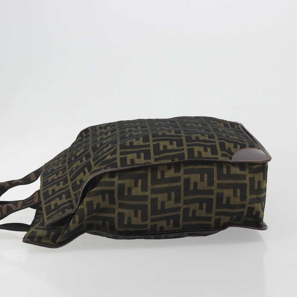 FENDI Zucca Canvas Hand Bag Brown Black Auth 194401 - Jerrillo image 4