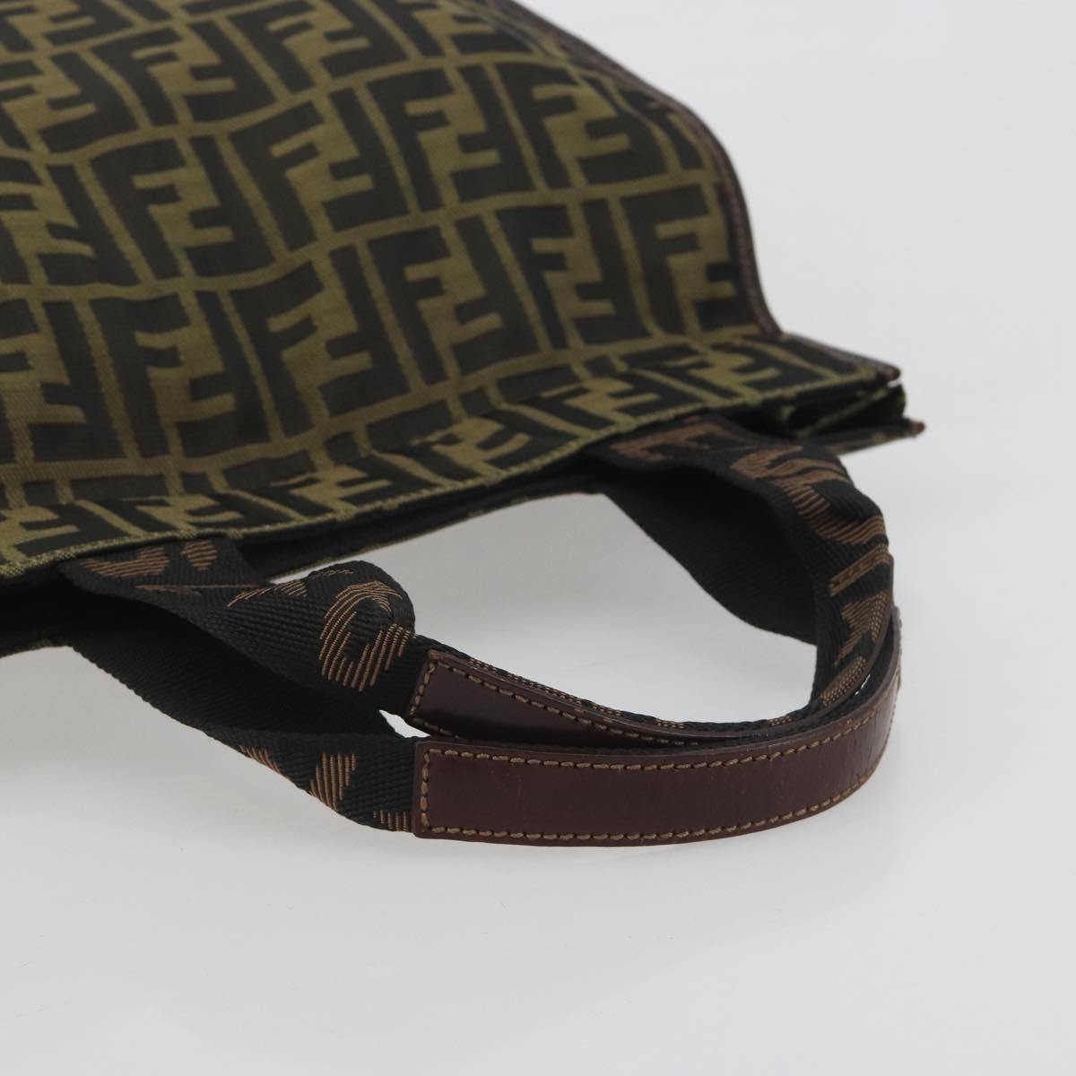 FENDI Zucca Canvas Hand Bag Brown Black Auth 194401 - Jerrillo image 7